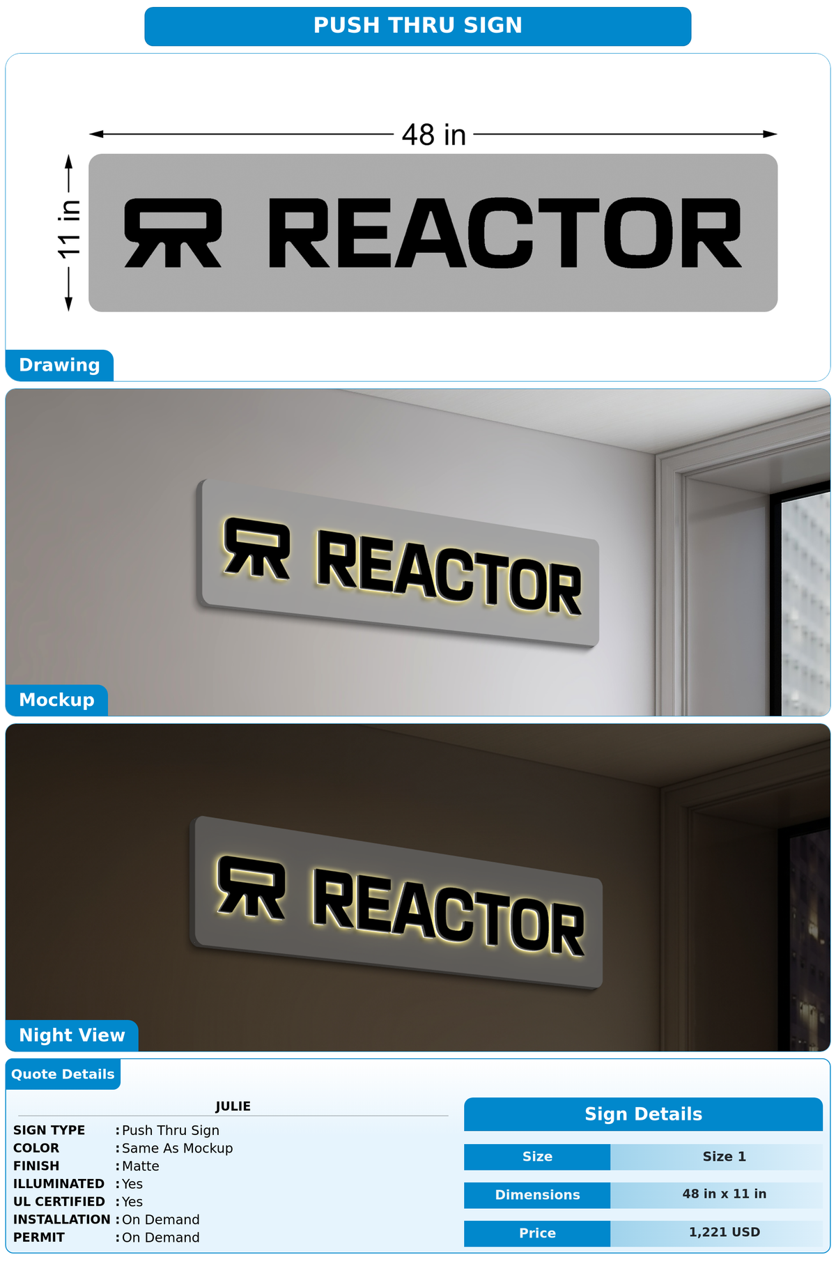 CUSTOM MOCKUP SIGN FOR Julie