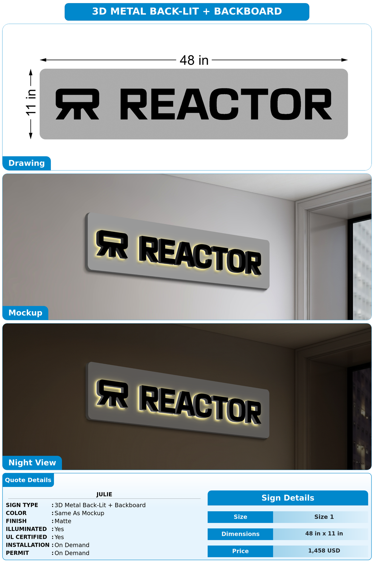 CUSTOM MOCKUP SIGN FOR Julie