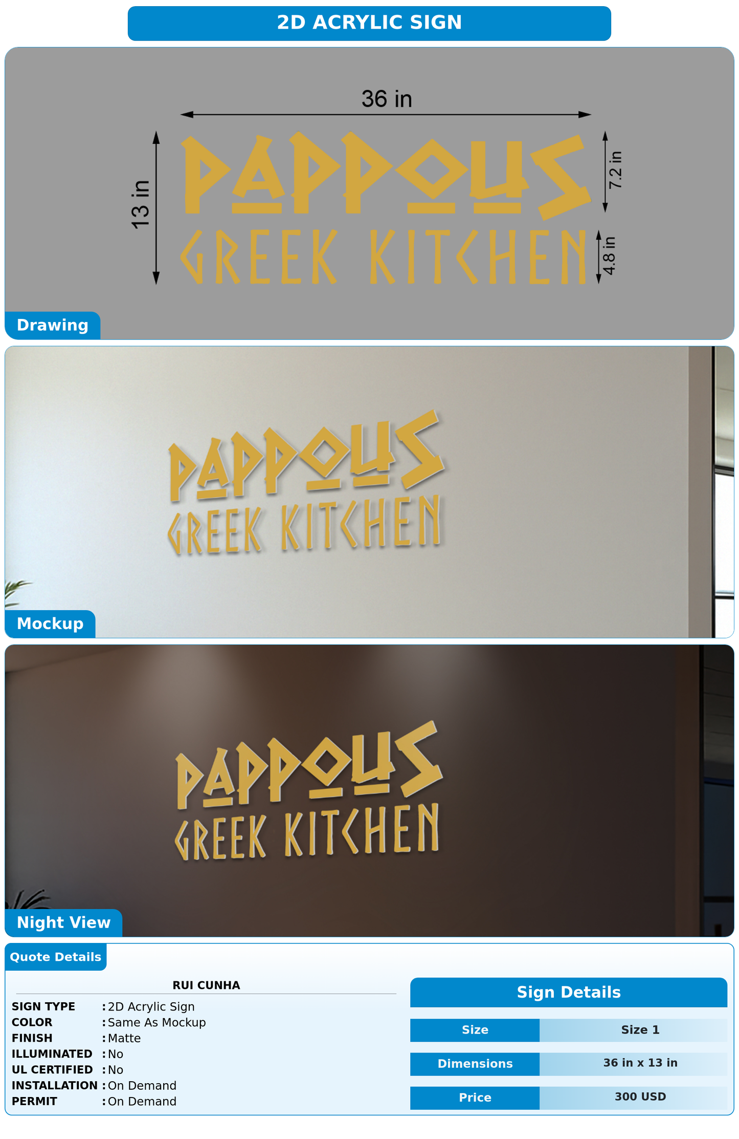CUSTOM MOCKUP SIGN FOR Rui Cunha
