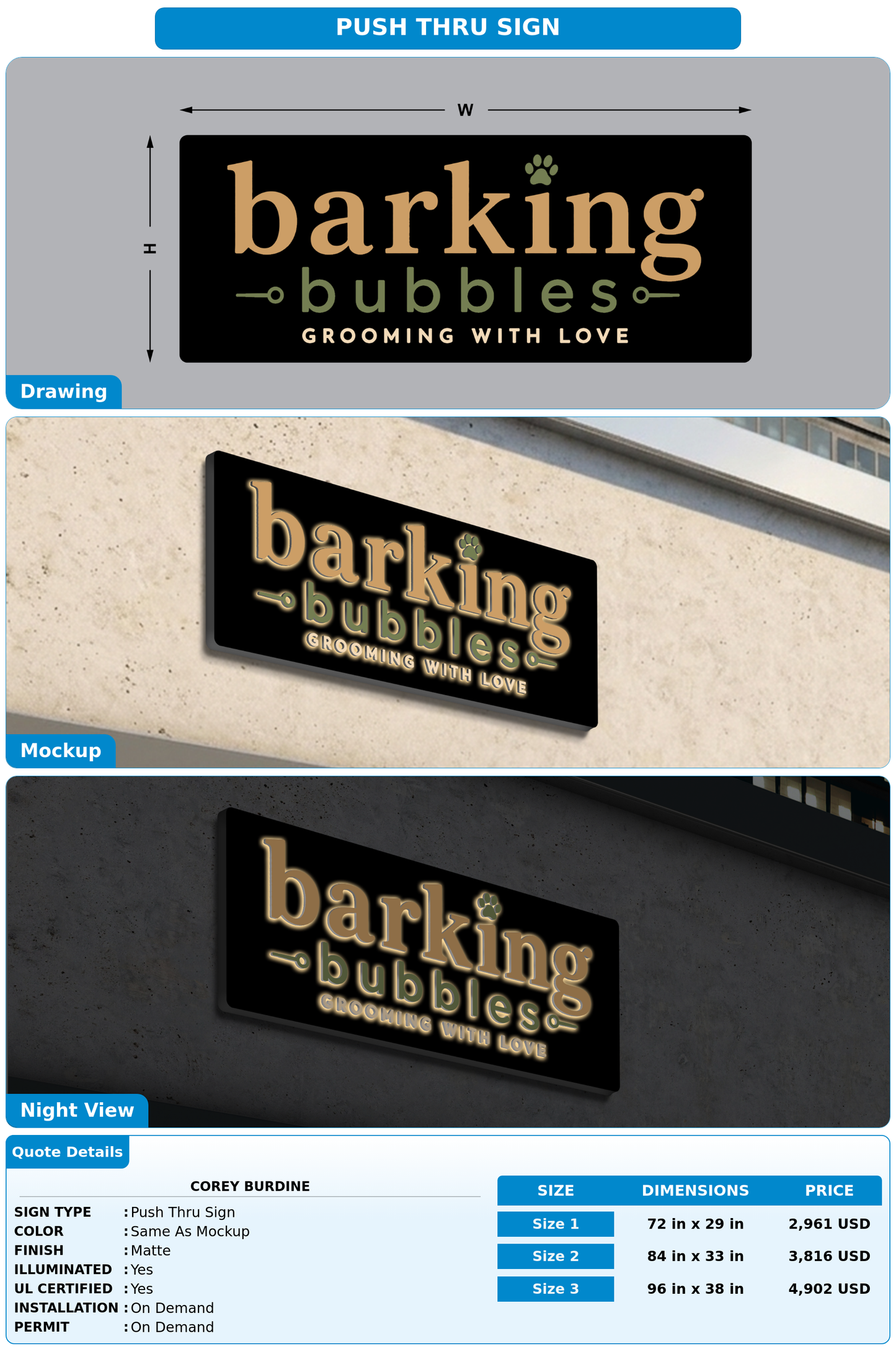 CUSTOM MOCKUP SIGN FOR corey burdine