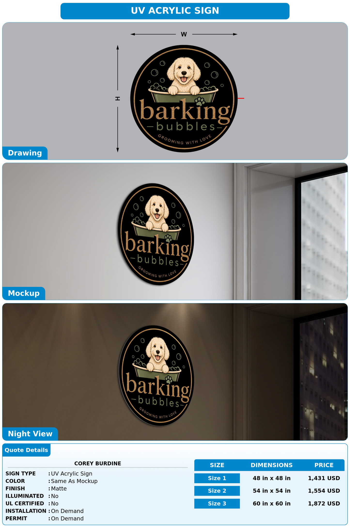 CUSTOM MOCKUP SIGN FOR corey burdine