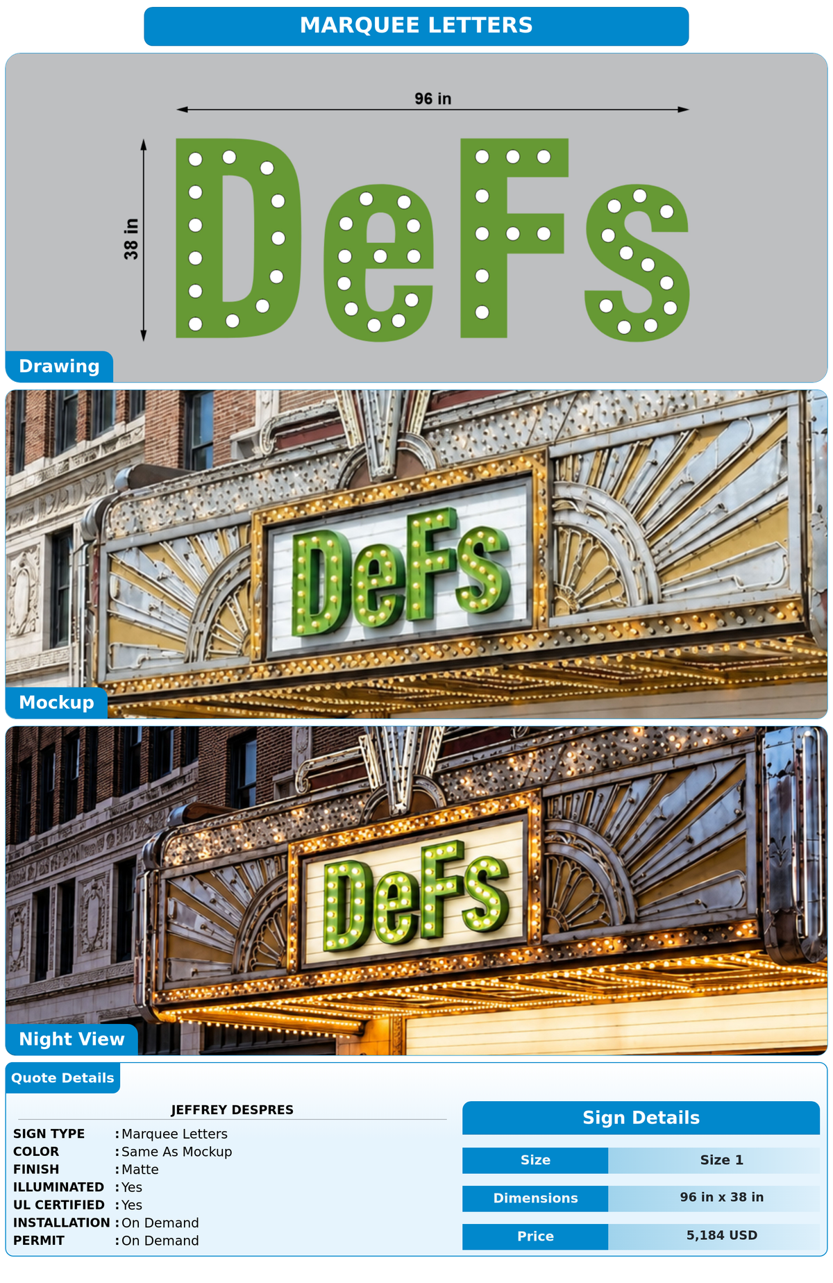 CUSTOM MOCKUP SIGN FOR Jeffrey Despres