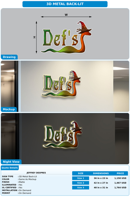 CUSTOM MOCKUP SIGN FOR Jeffrey Despres