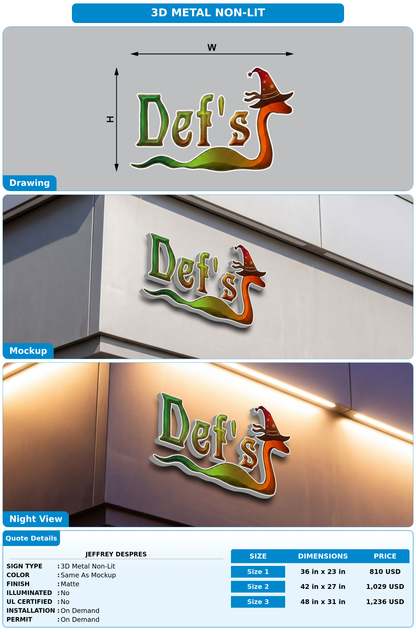 CUSTOM MOCKUP SIGN FOR Jeffrey Despres