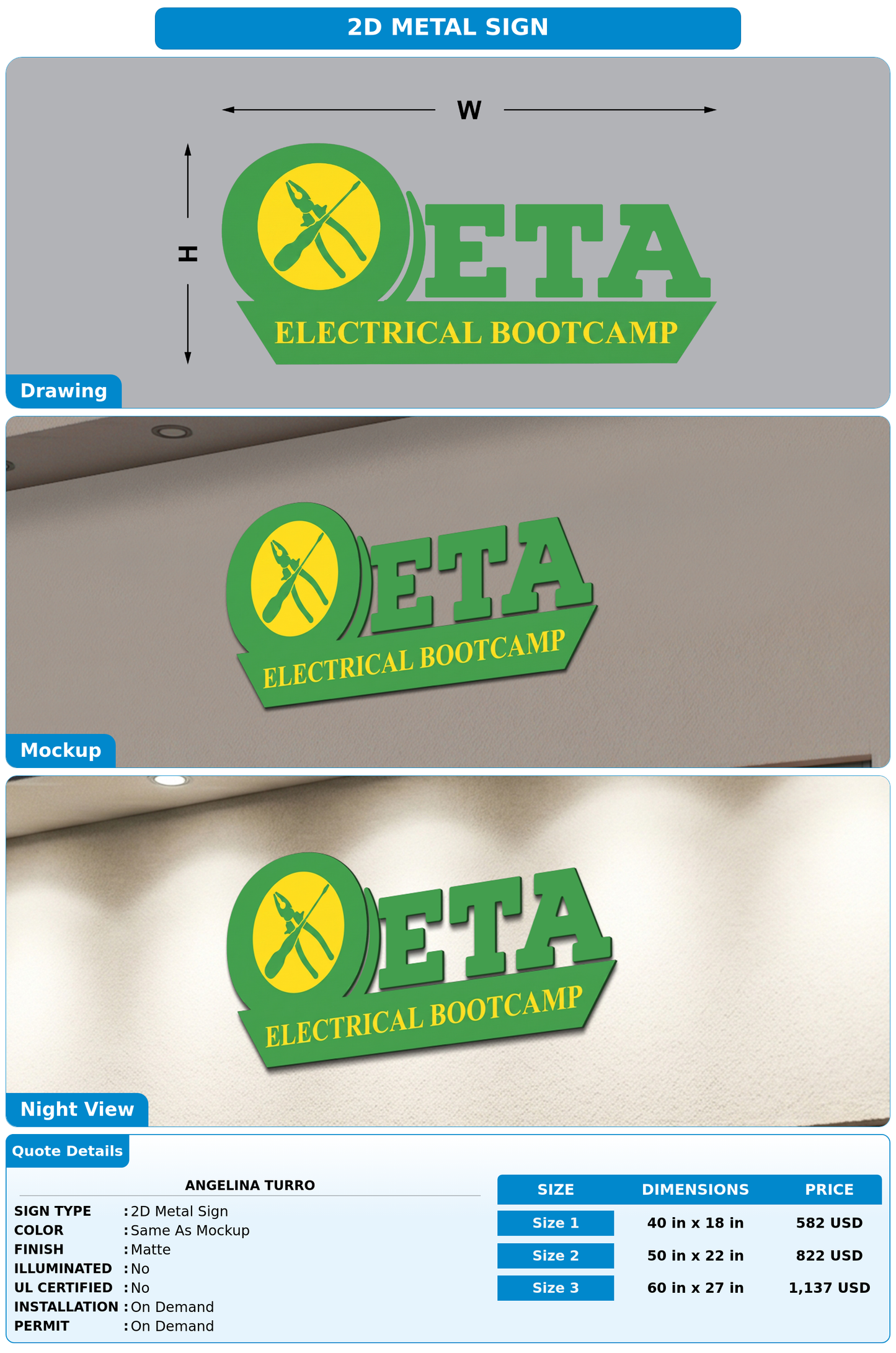 CUSTOM MOCKUP SIGN FOR Angelina Turro