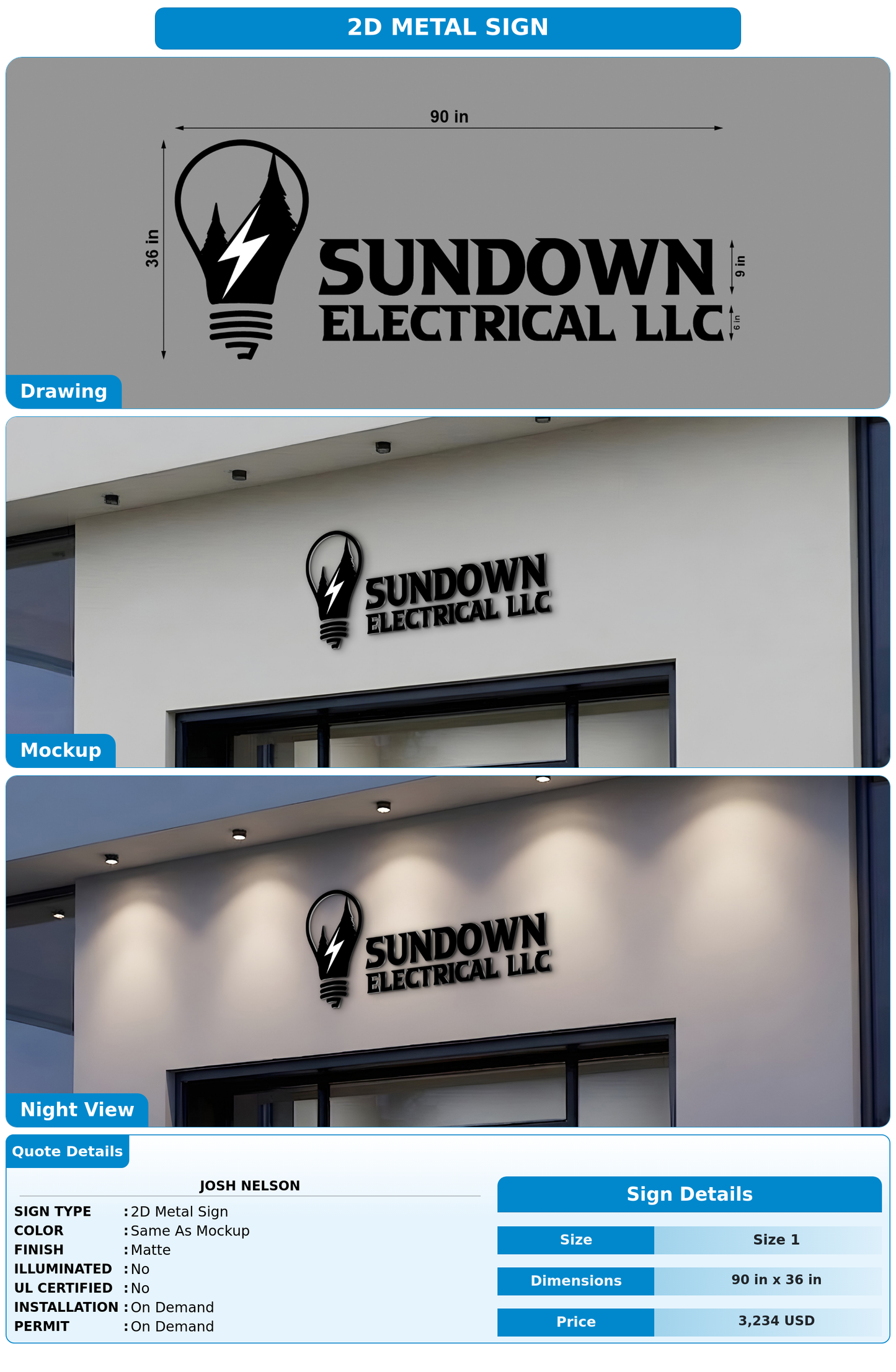 CUSTOM MOCKUP SIGN FOR Josh Nelson