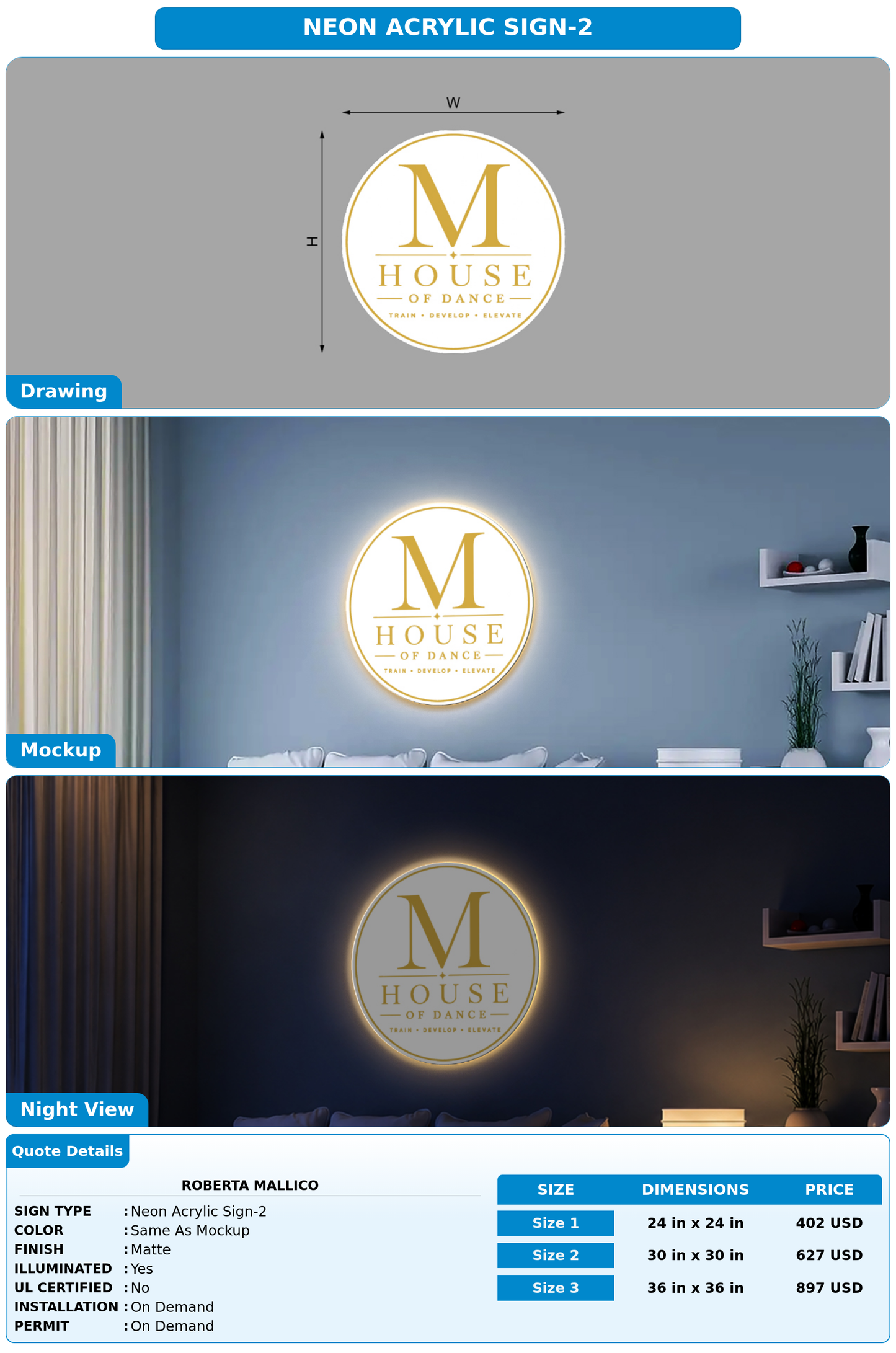 CUSTOM MOCKUP SIGN FOR Roberta Mallico