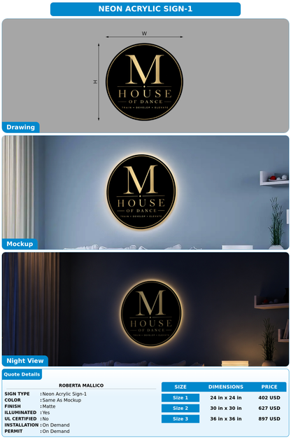 CUSTOM MOCKUP SIGN FOR Roberta Mallico