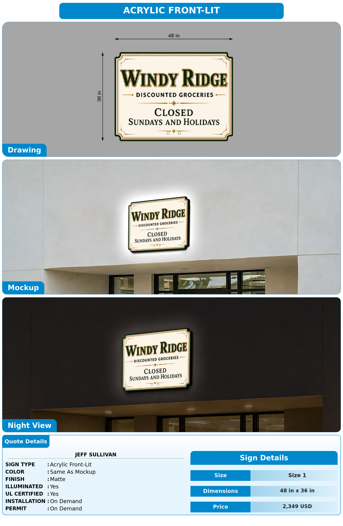 CUSTOM MOCKUP SIGN FOR Jeff Sullivan