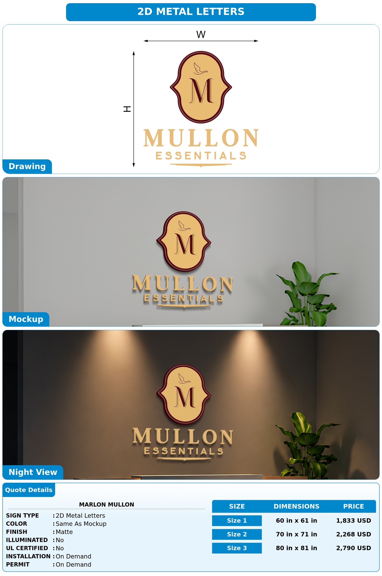 CUSTOM MOCKUP SIGN FOR Marlon Mullon