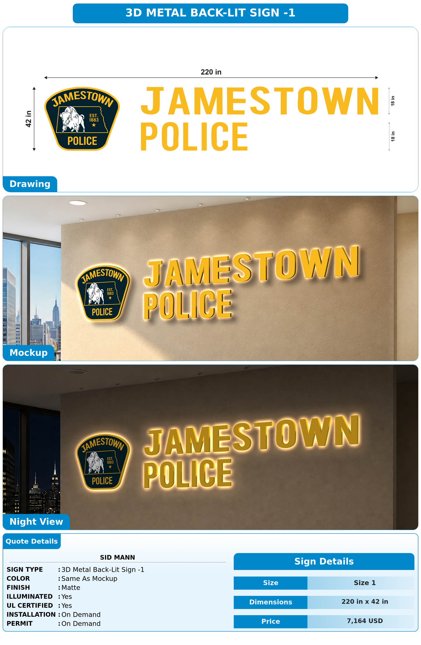 CUSTOM MOCKUP SIGN FOR Sid Mann