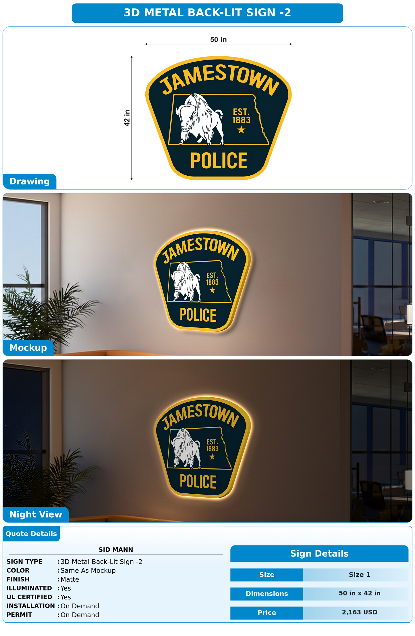 CUSTOM MOCKUP SIGN FOR Sid Mann