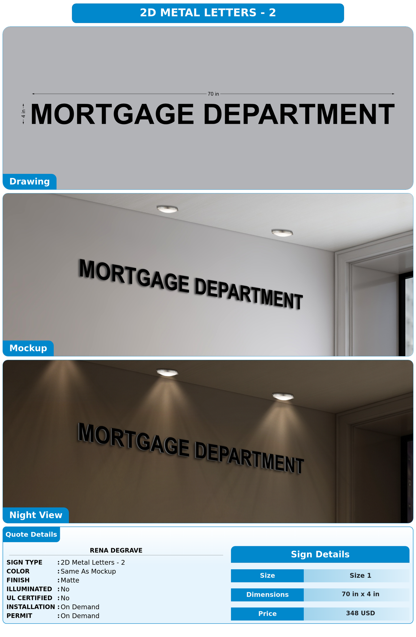 CUSTOM MOCKUP SIGN FOR Rena DeGrave
