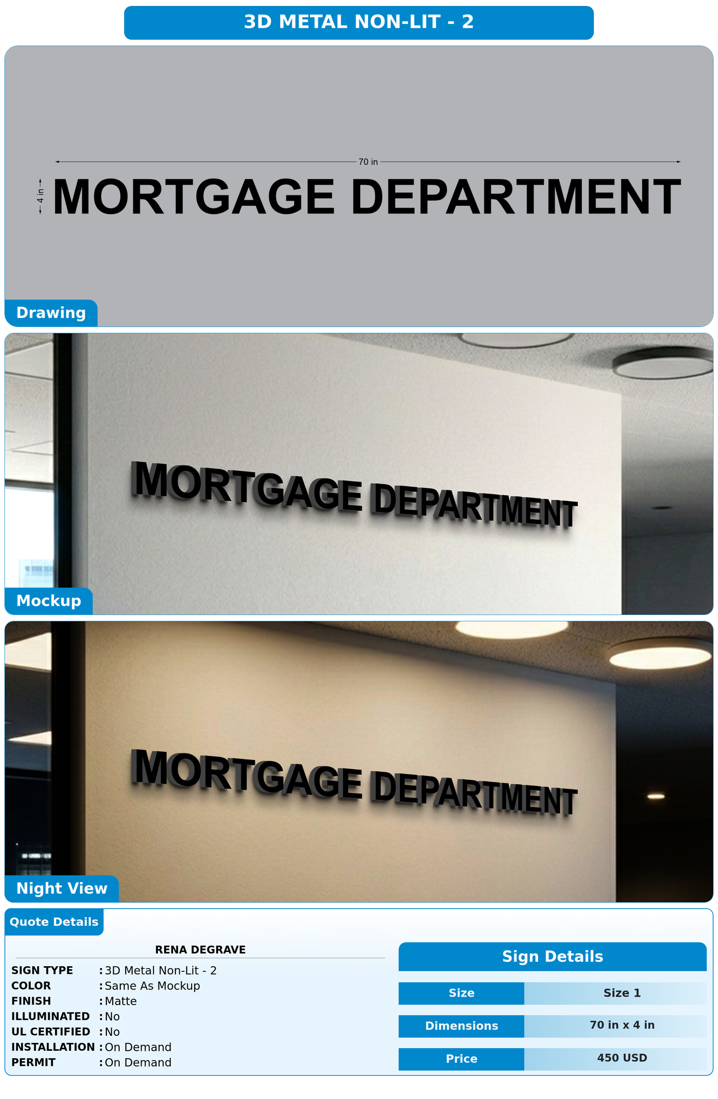 CUSTOM MOCKUP SIGN FOR Rena DeGrave