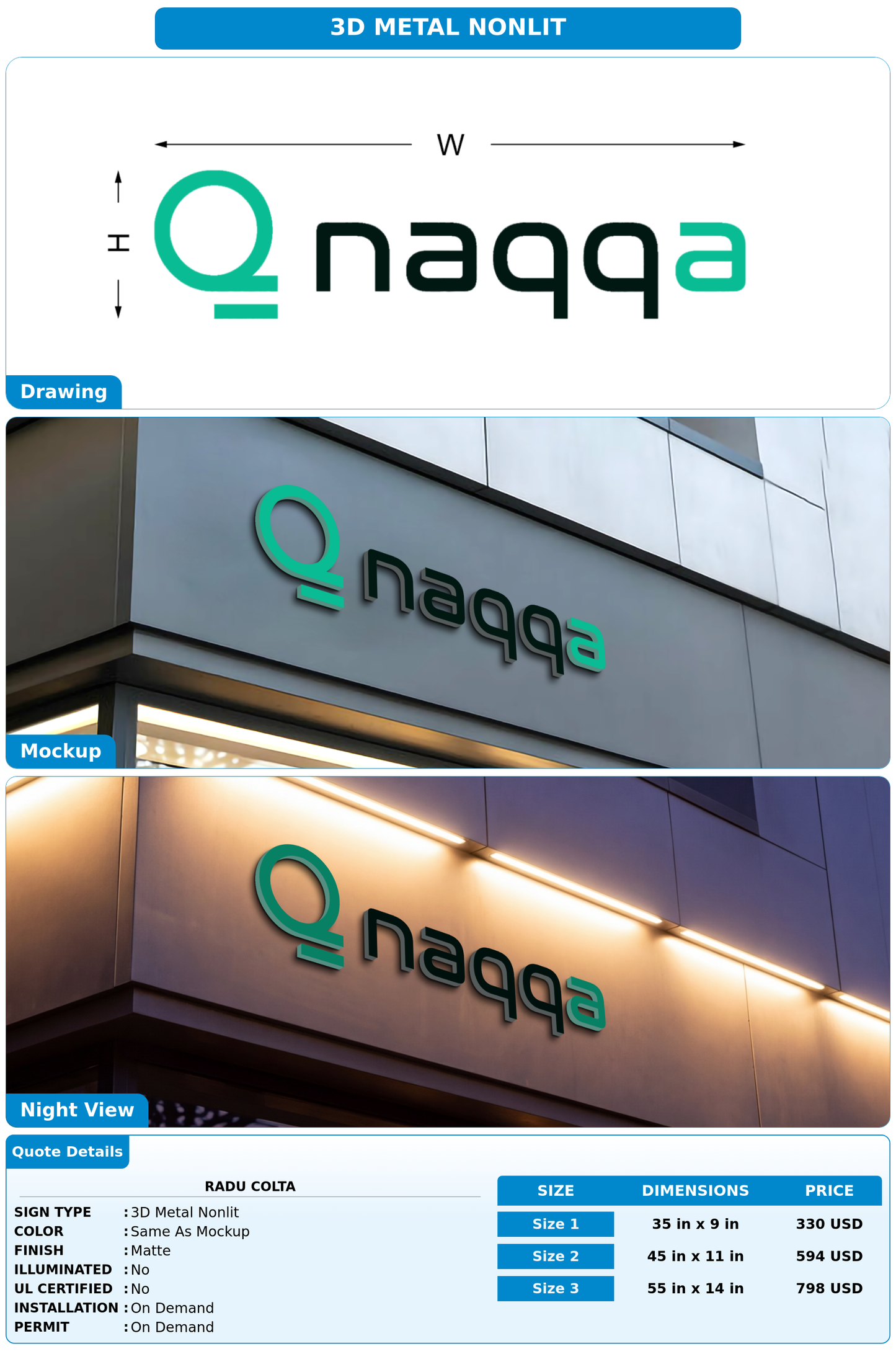 CUSTOM MOCKUP SIGN FOR Radu Colta
