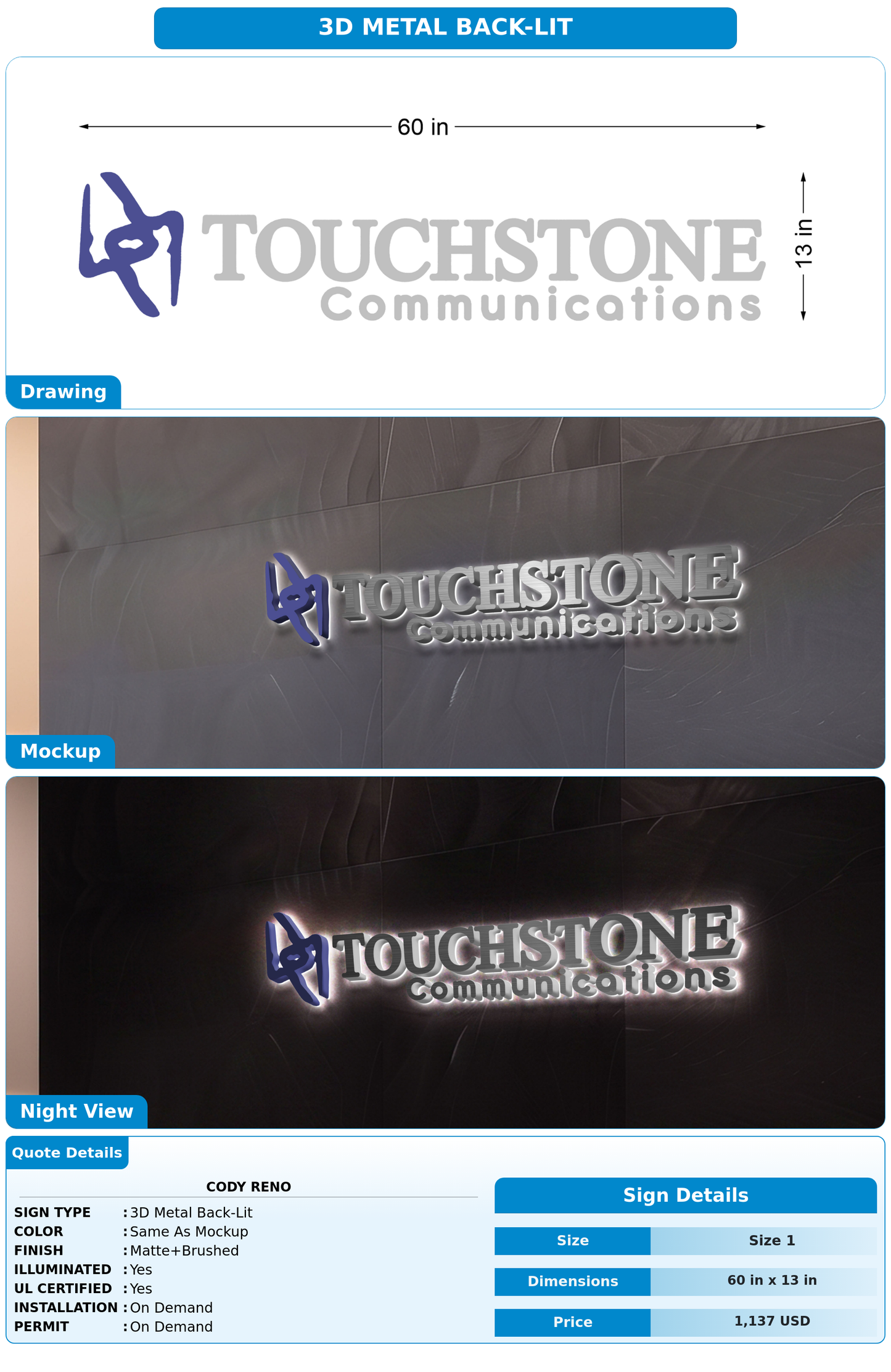 CUSTOM MOCKUP SIGN FOR Cody Reno