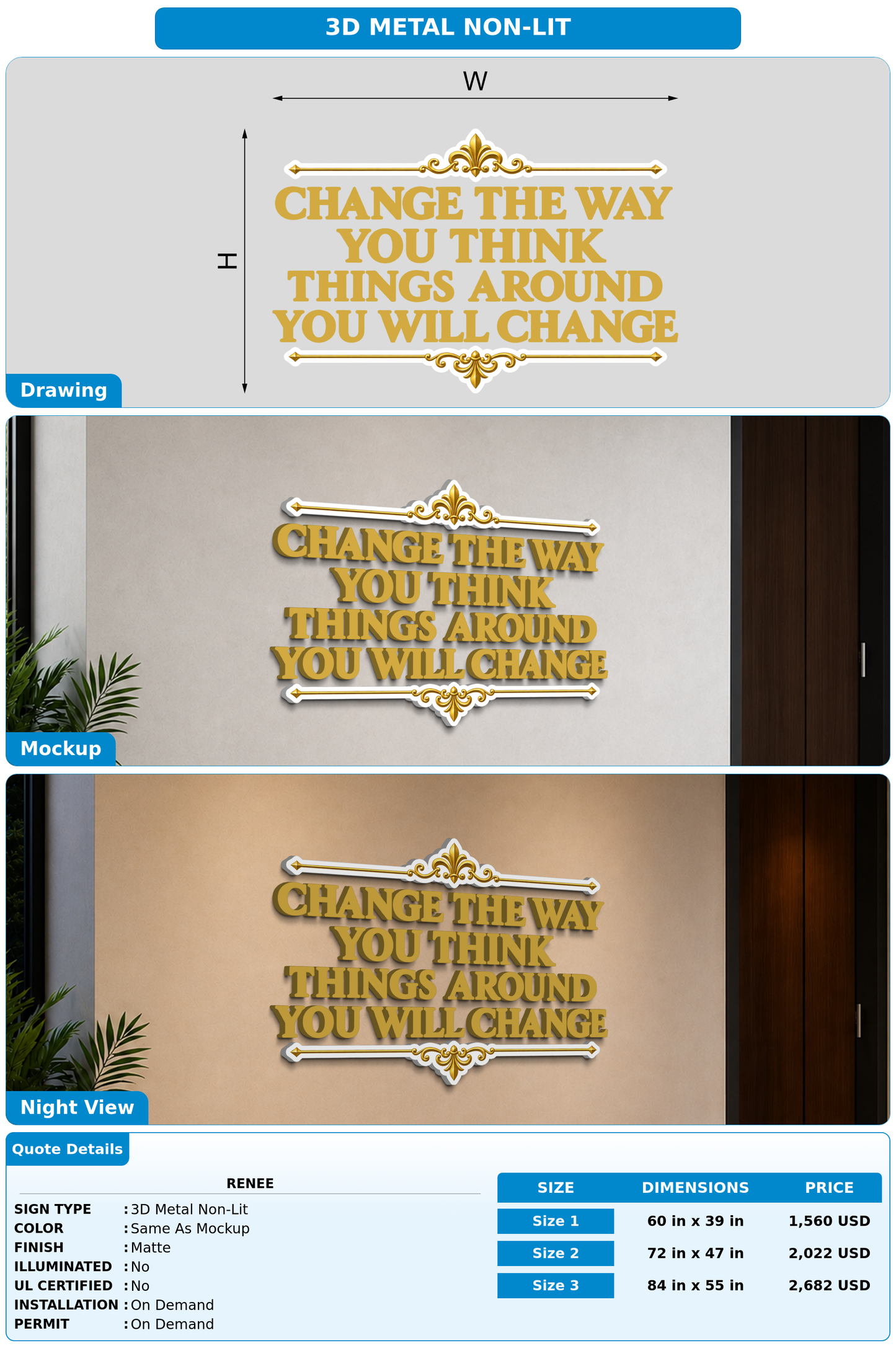 CUSTOM MOCKUP SIGN FOR Renee