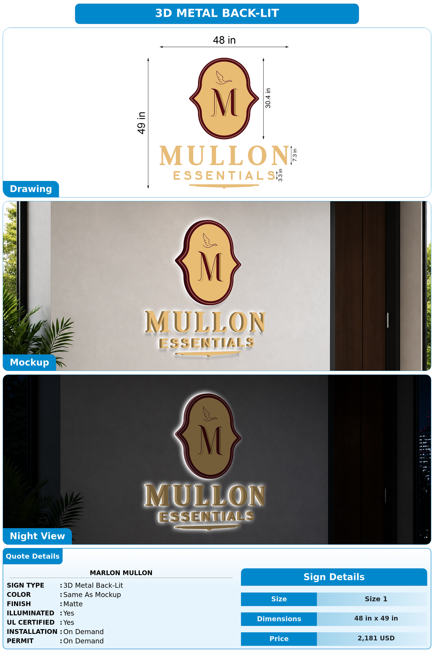 CUSTOM MOCKUP SIGN FOR Marlon Mullon