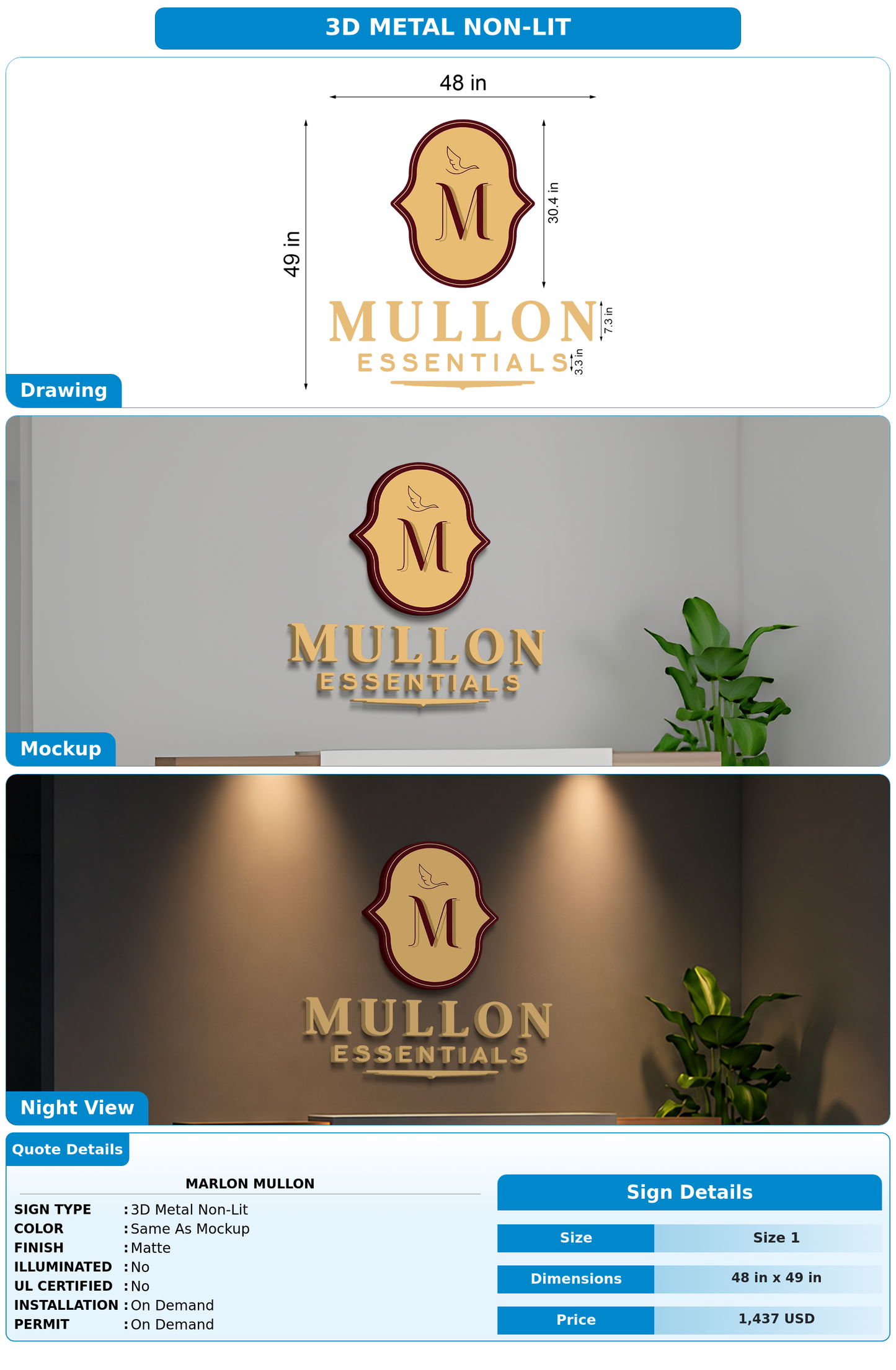 CUSTOM MOCKUP SIGN FOR Marlon Mullon