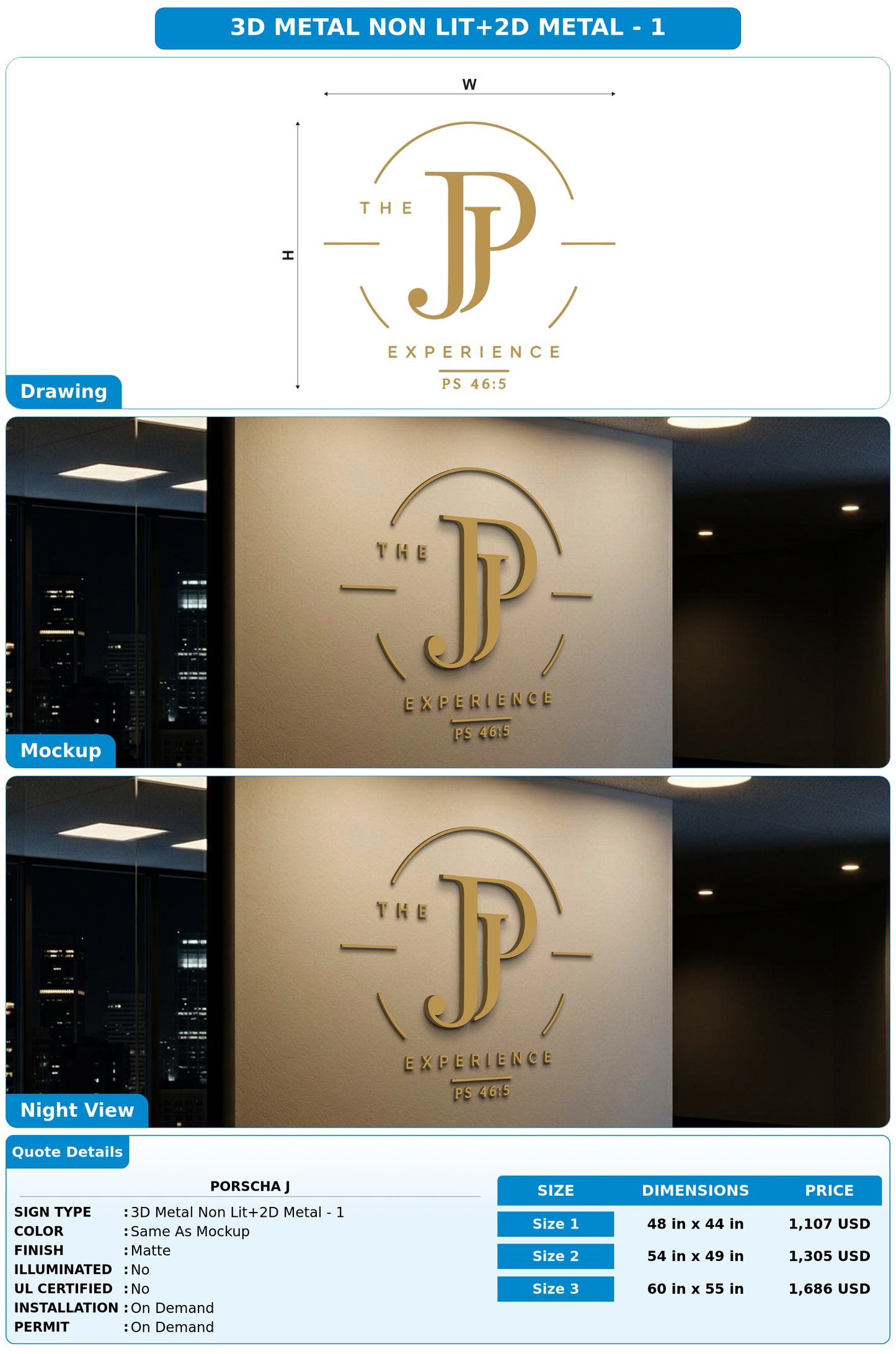 CUSTOM MOCKUP SIGN FOR Porscha j