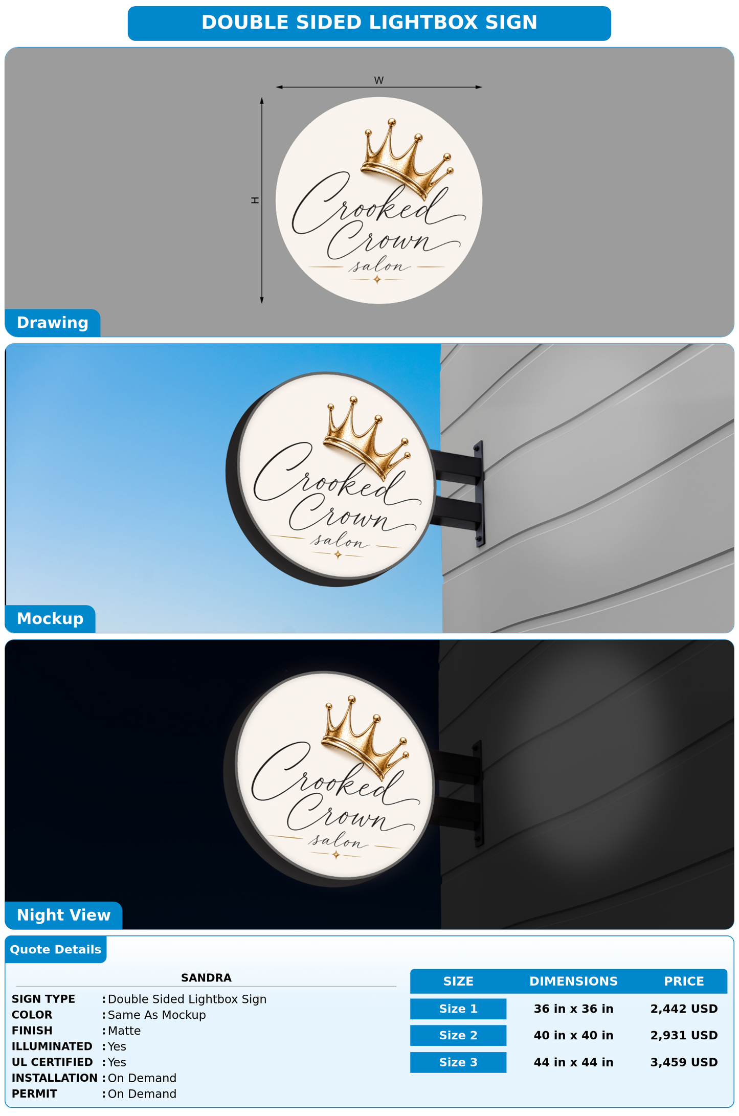 CUSTOM MOCKUP SIGN FOR Sandra