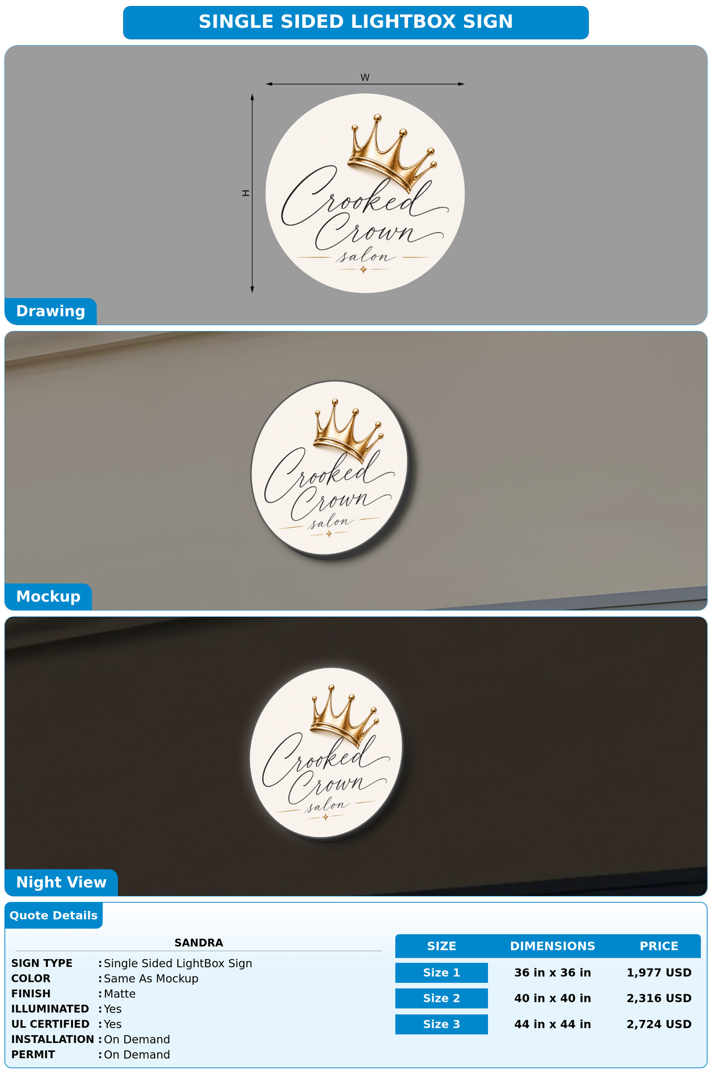 CUSTOM MOCKUP SIGN FOR Sandra
