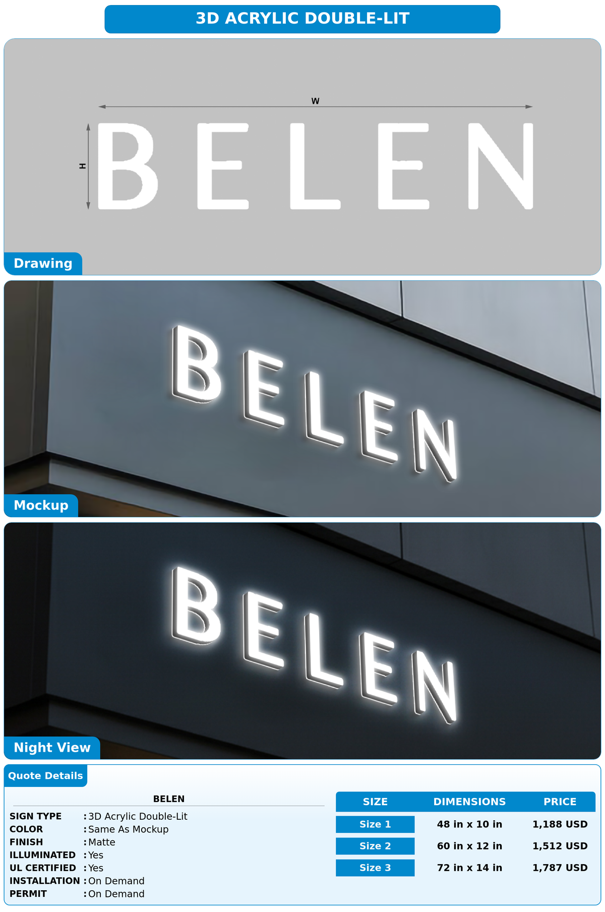 CUSTOM MOCKUP SIGN FOR BELEN