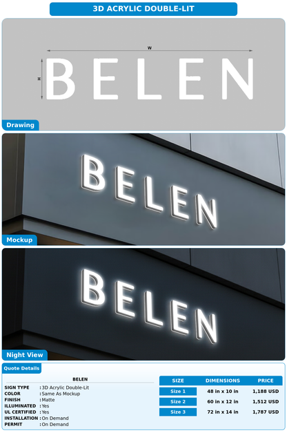 CUSTOM MOCKUP SIGN FOR BELEN