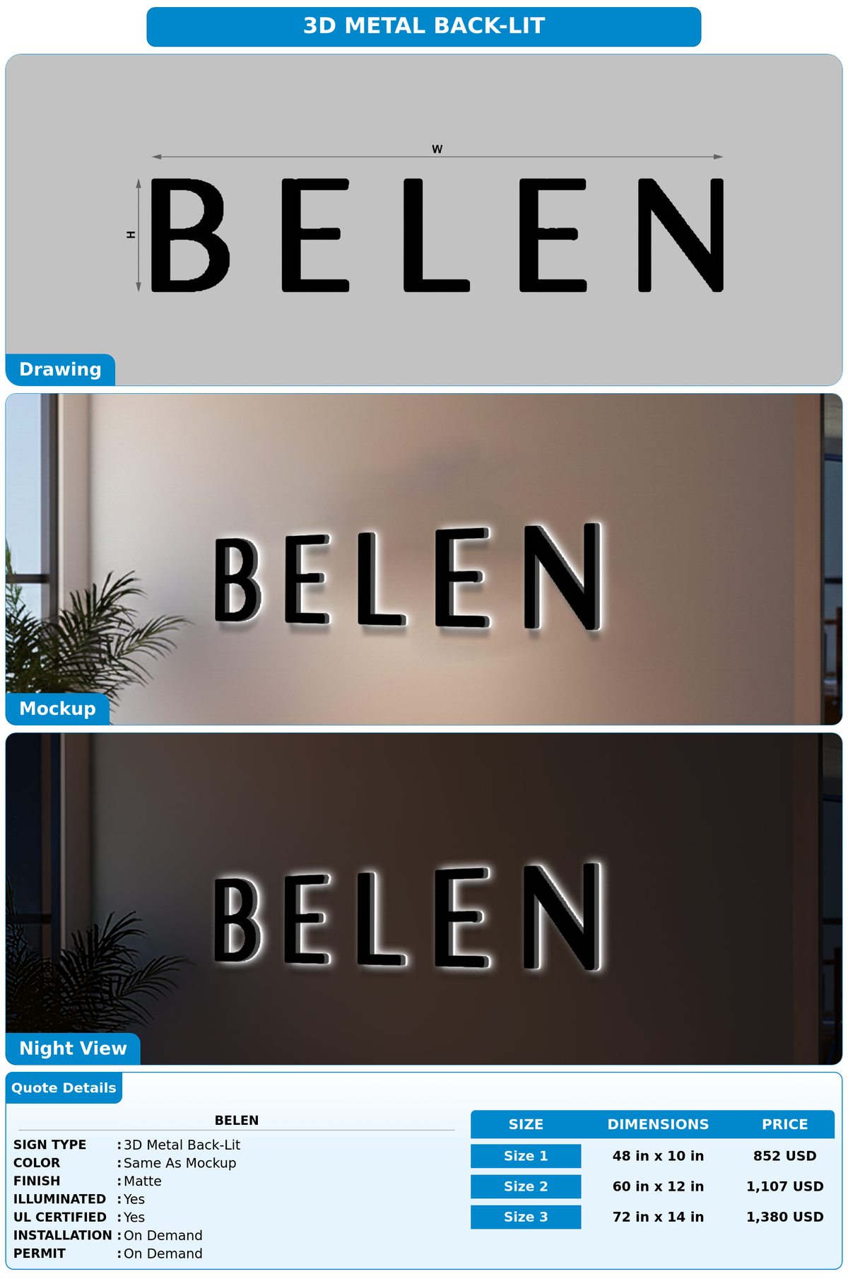 CUSTOM MOCKUP SIGN FOR BELEN
