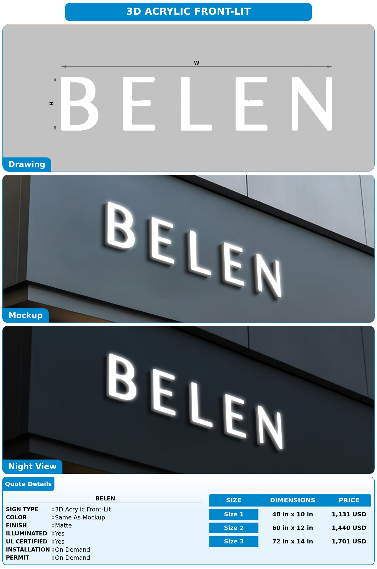 CUSTOM MOCKUP SIGN FOR BELEN