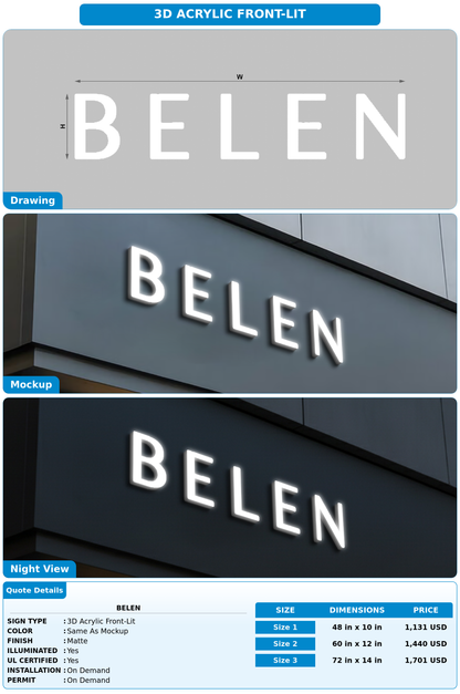 CUSTOM MOCKUP SIGN FOR BELEN