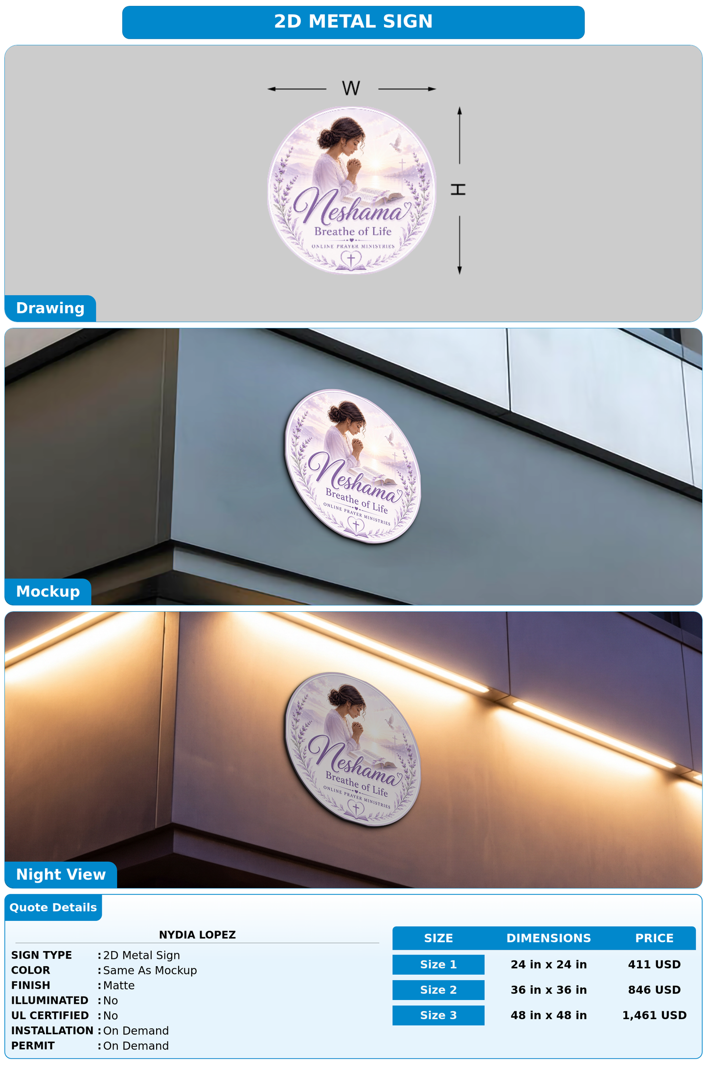 CUSTOM MOCKUP SIGN FOR Nydia Lopez