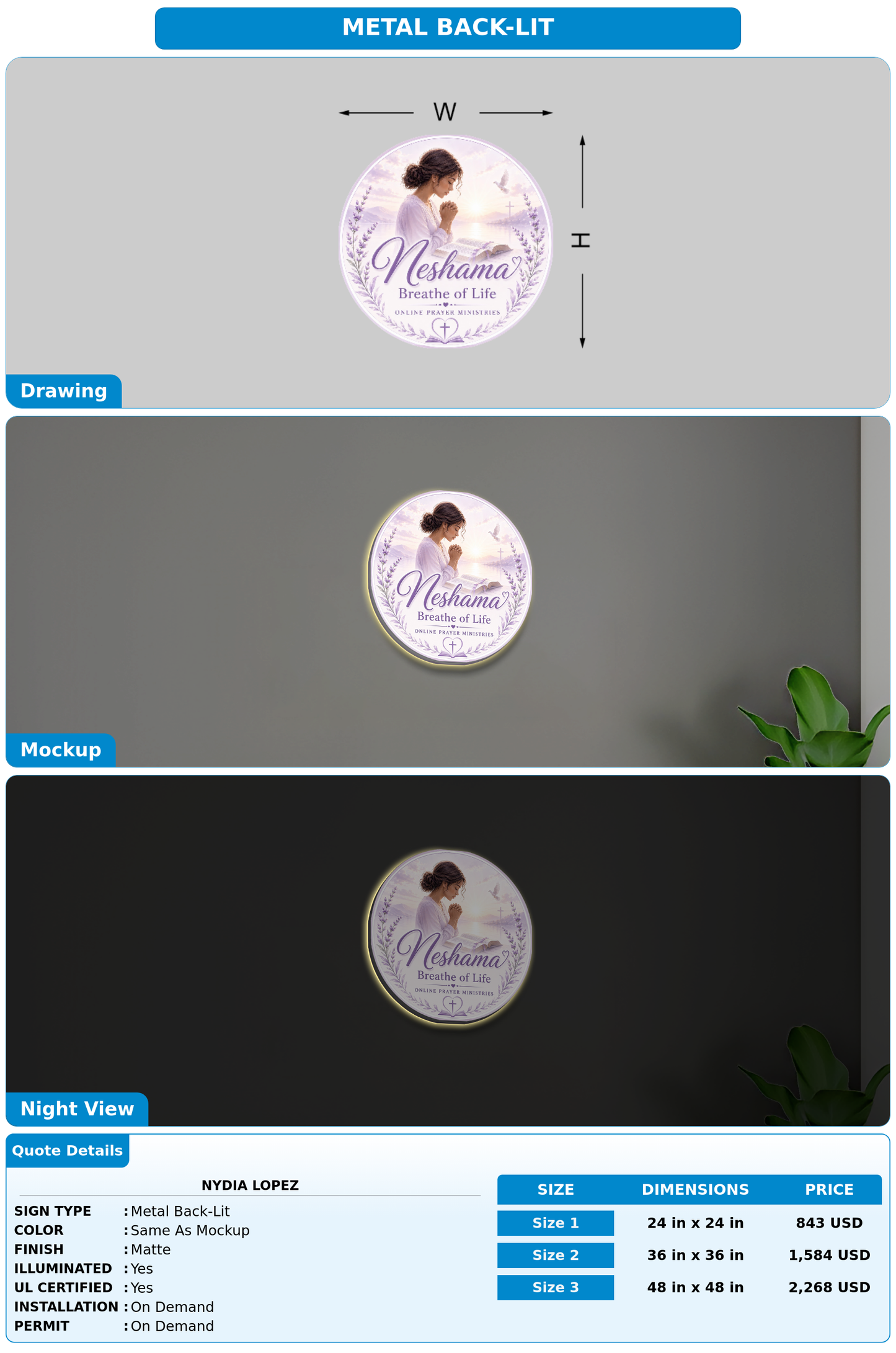 CUSTOM MOCKUP SIGN FOR Nydia Lopez