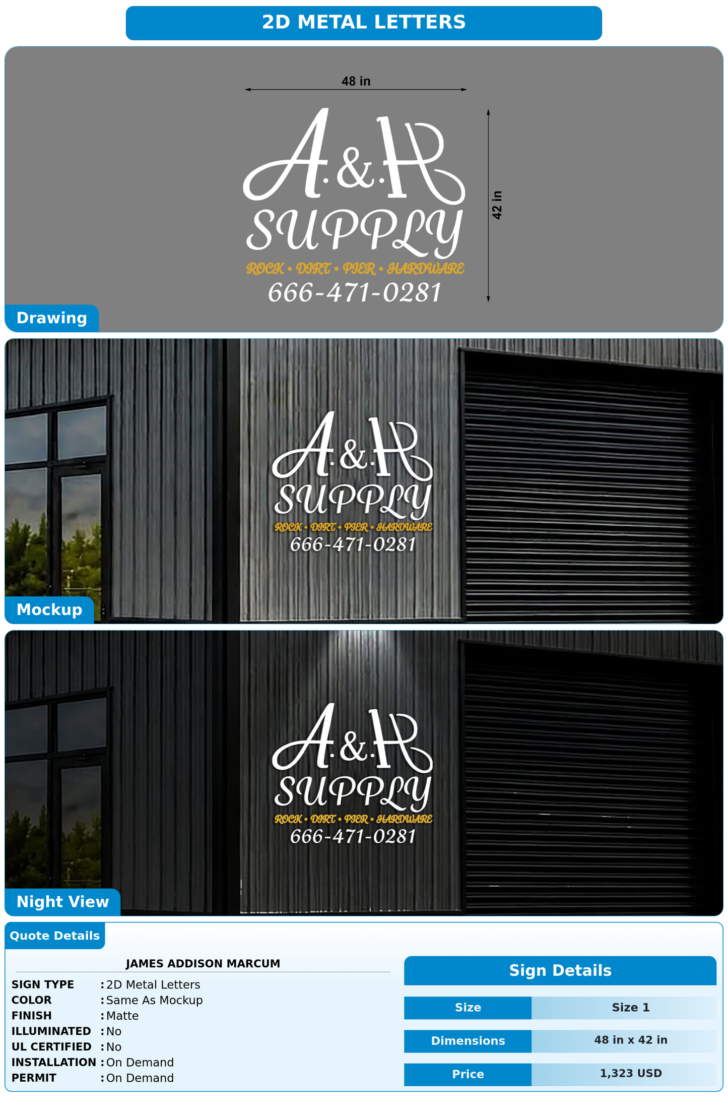 CUSTOM MOCKUP SIGN FOR James Addison Marcum