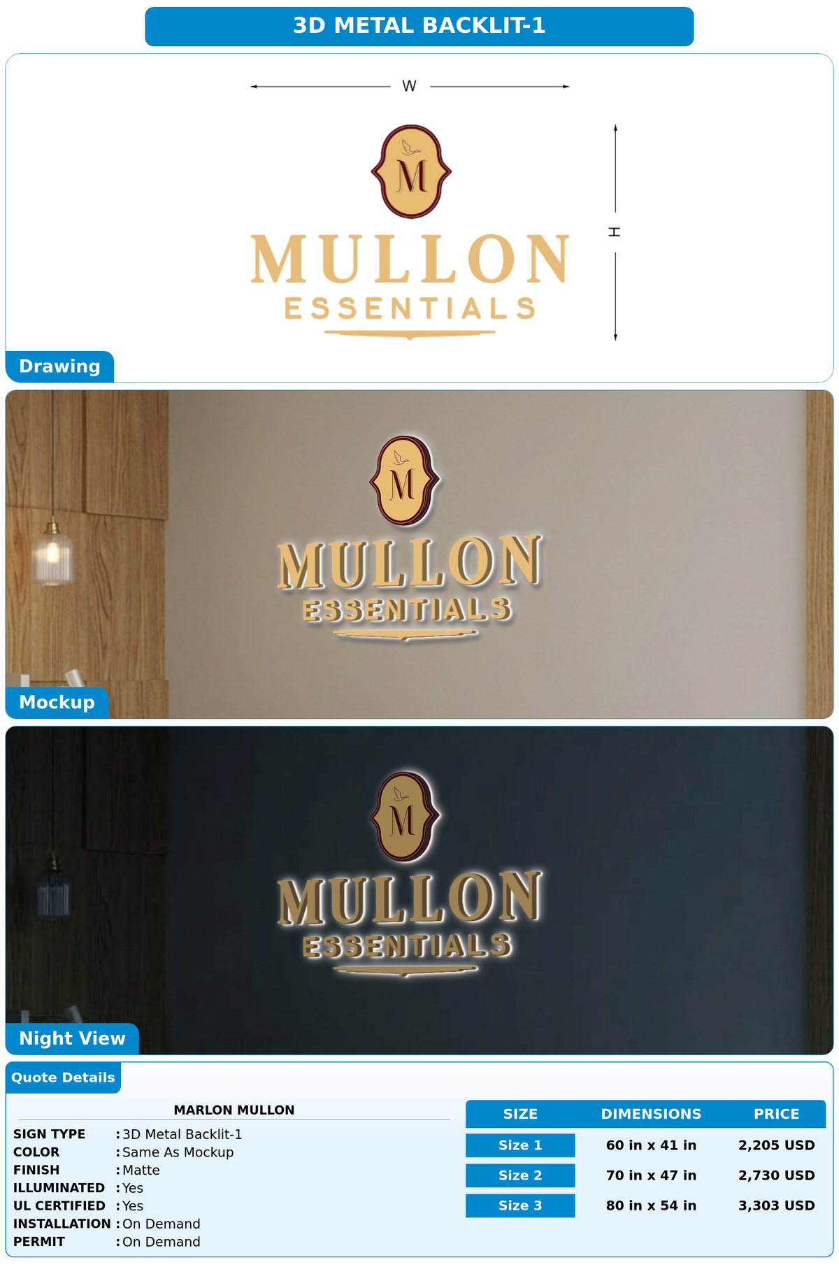 CUSTOM MOCKUP SIGN FOR Marlon Mullon