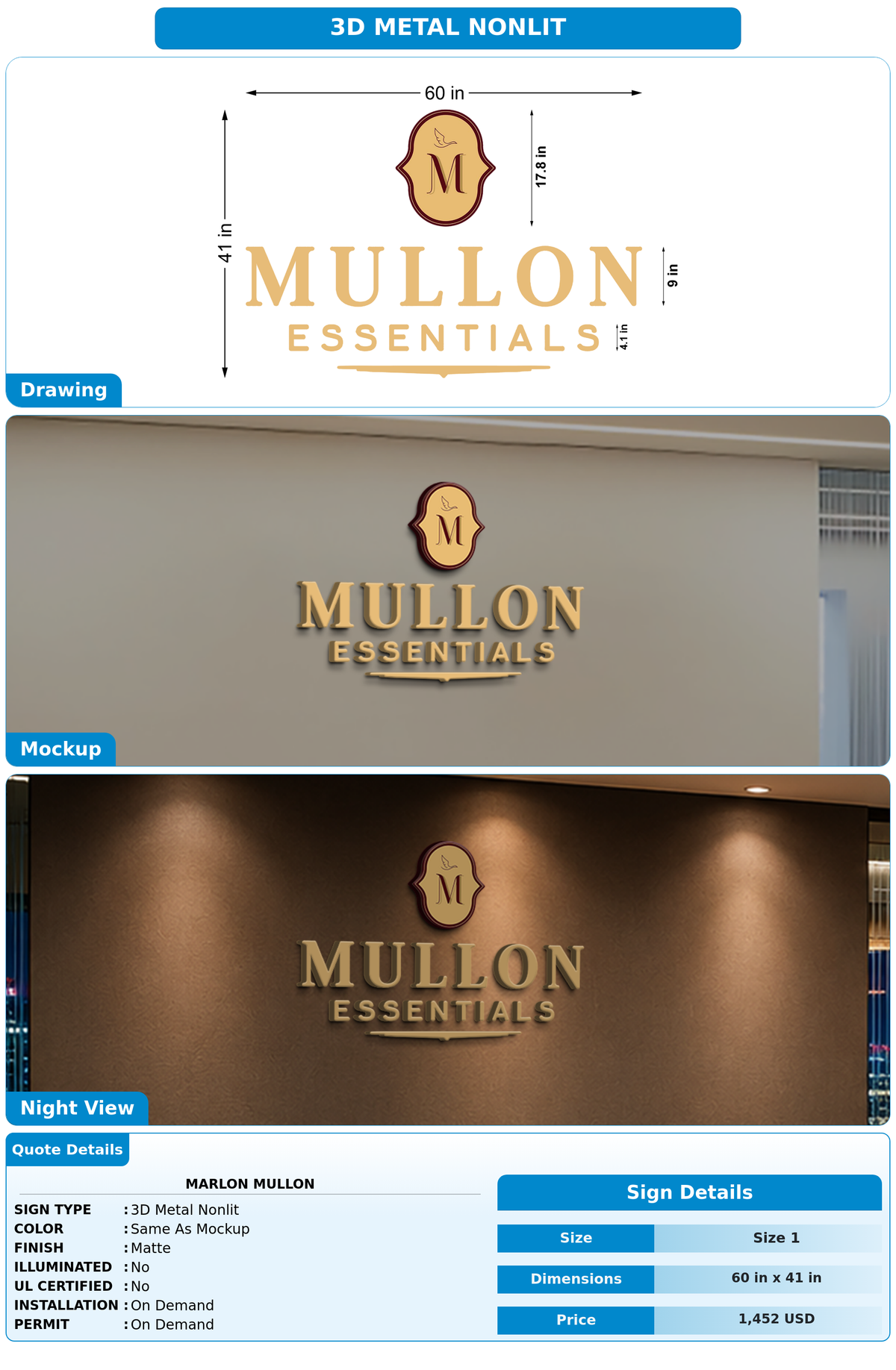 CUSTOM MOCKUP SIGN FOR Marlon Mullon