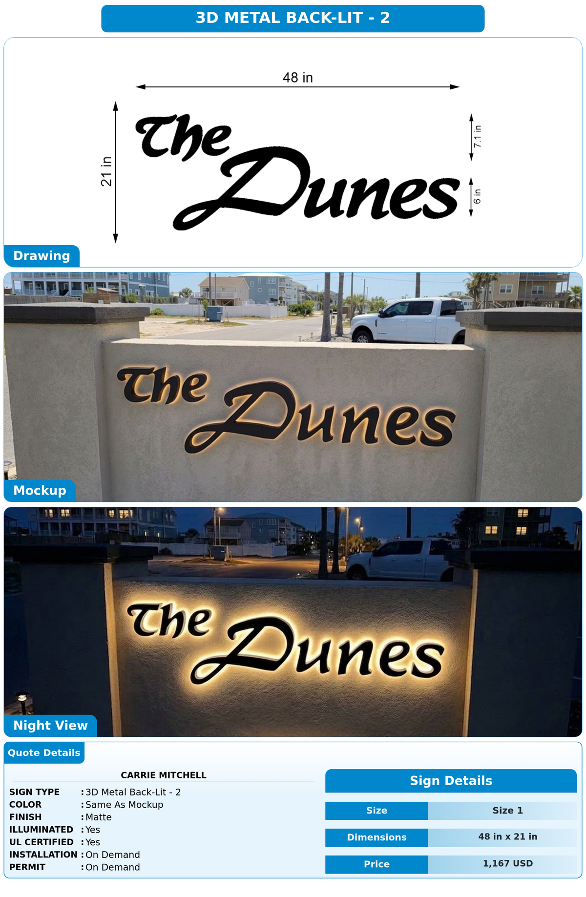 CUSTOM MOCKUP SIGN FOR Carrie Mitchell