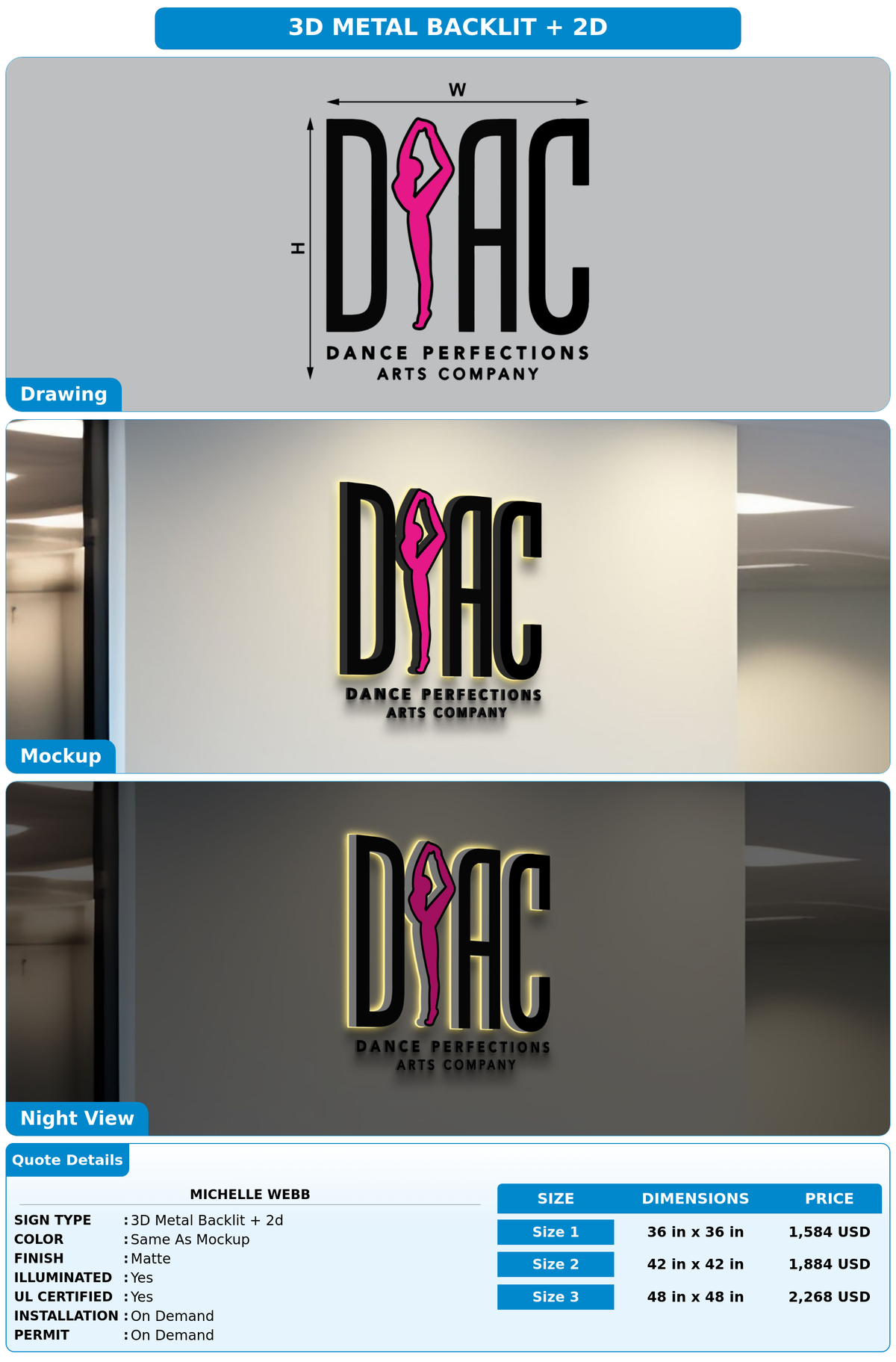 CUSTOM MOCKUP SIGN FOR Michelle Webb