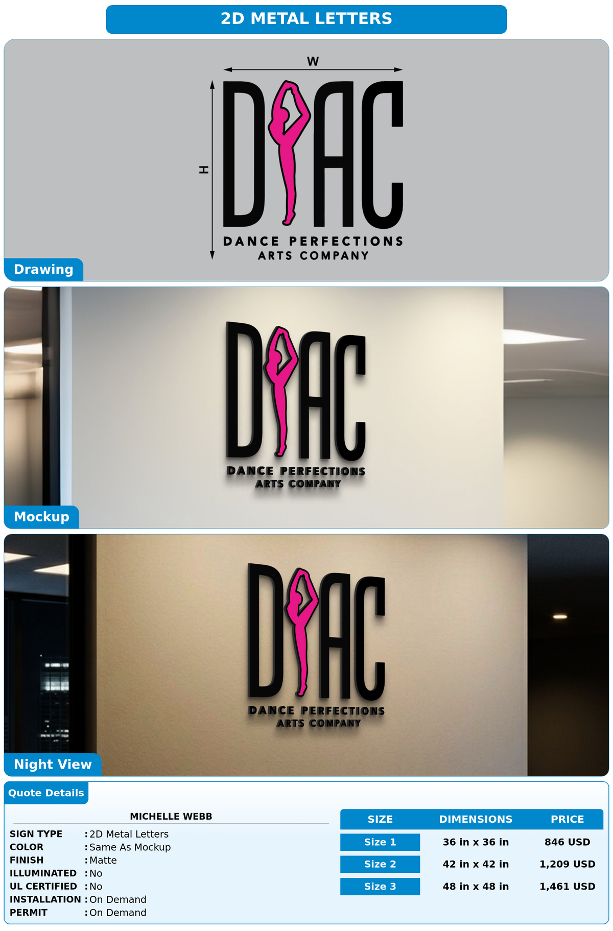 CUSTOM MOCKUP SIGN FOR Michelle Webb