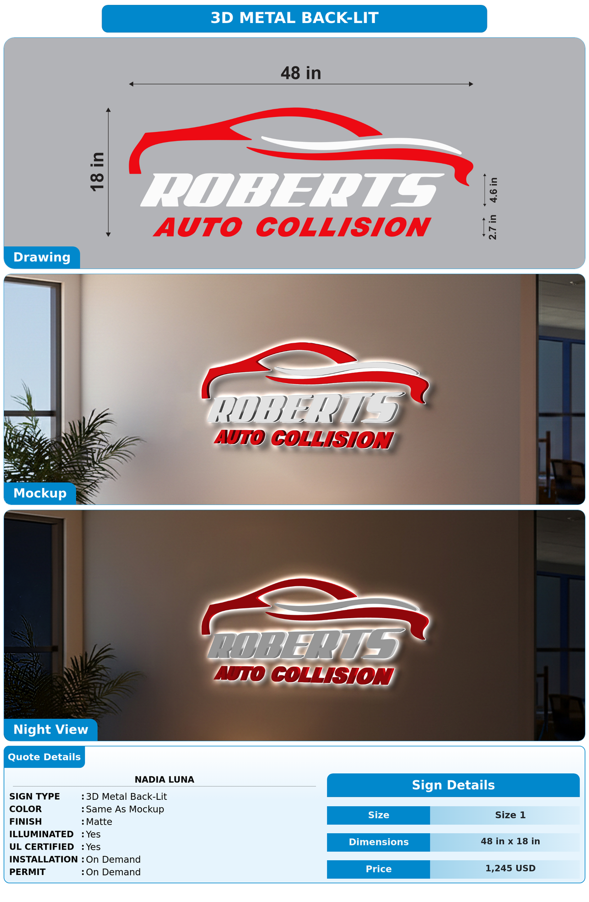 CUSTOM MOCKUP SIGN FOR Nadia Luna