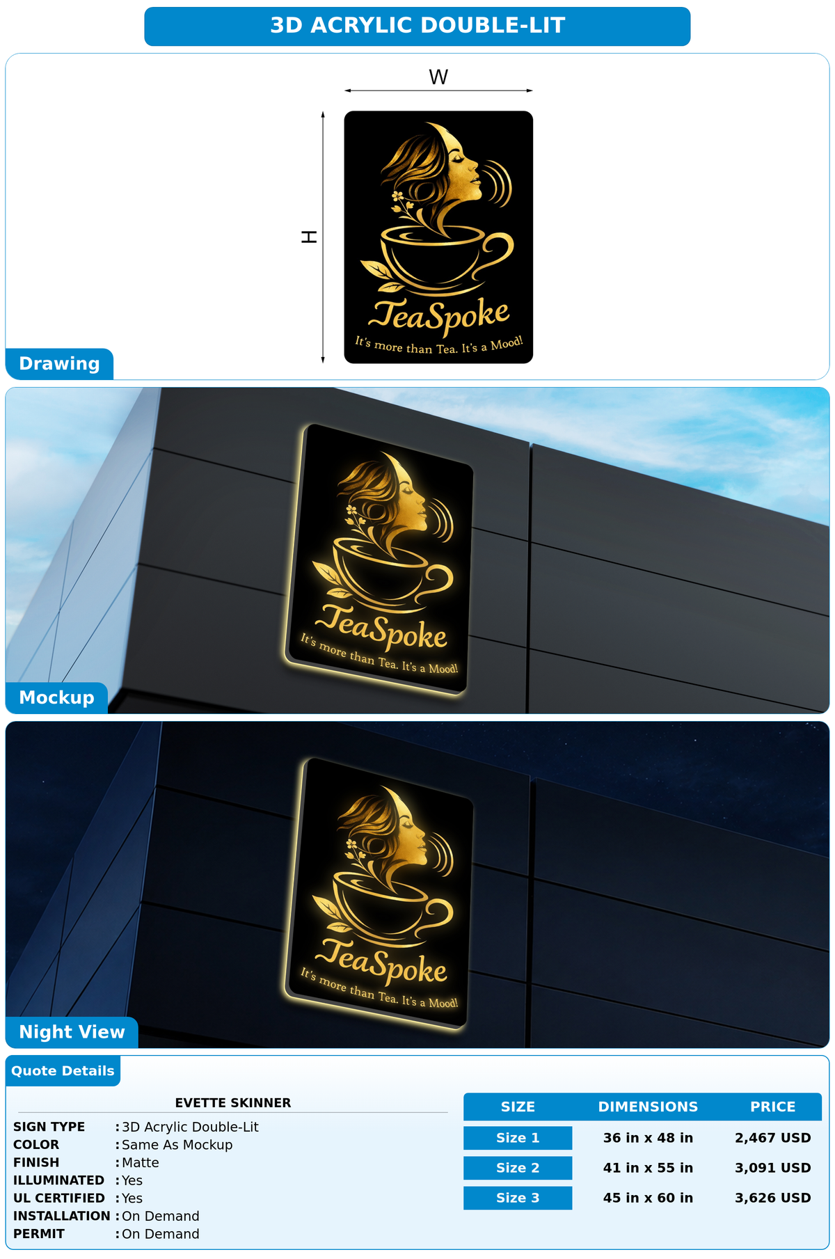CUSTOM MOCKUP SIGN FOR Evette Skinner