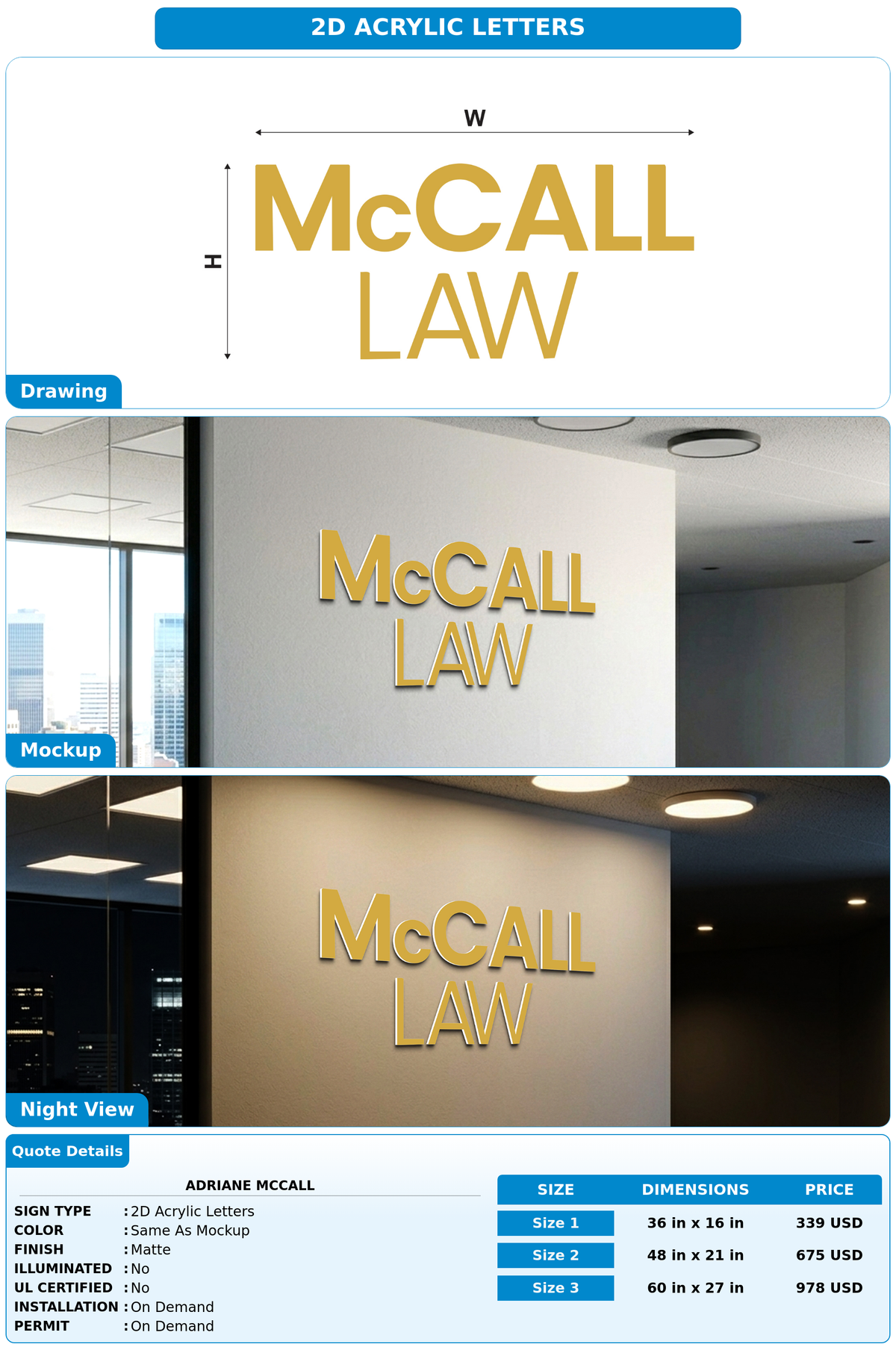 CUSTOM MOCKUP SIGN FOR Adriane McCall