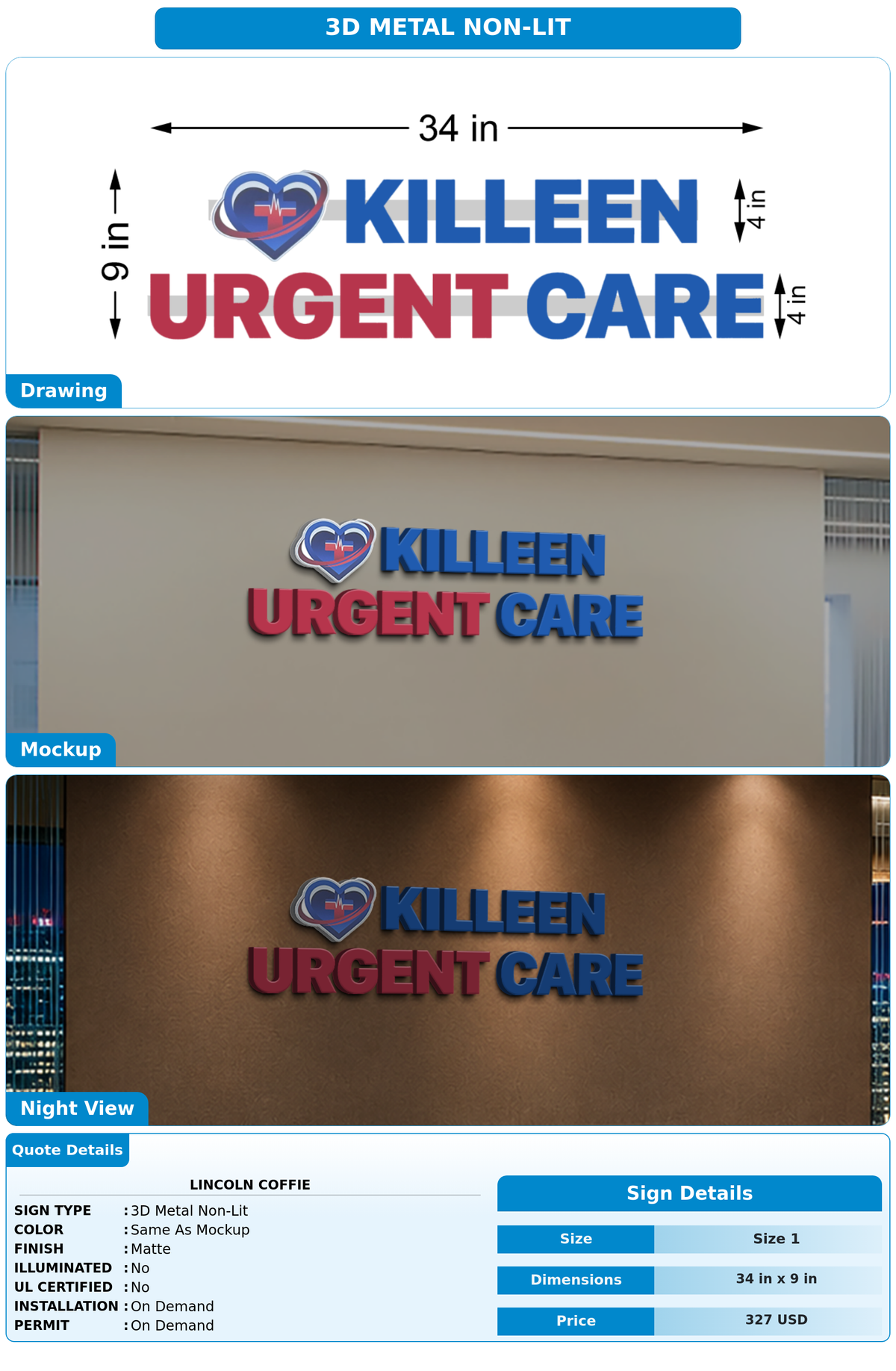 CUSTOM MOCKUP SIGN FOR Lincoln Coffie