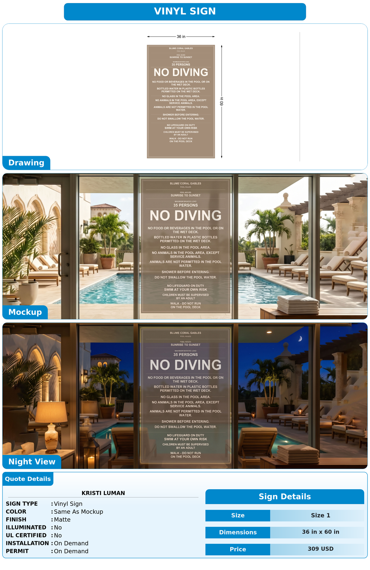CUSTOM MOCKUP SIGN FOR Kristi Luman
