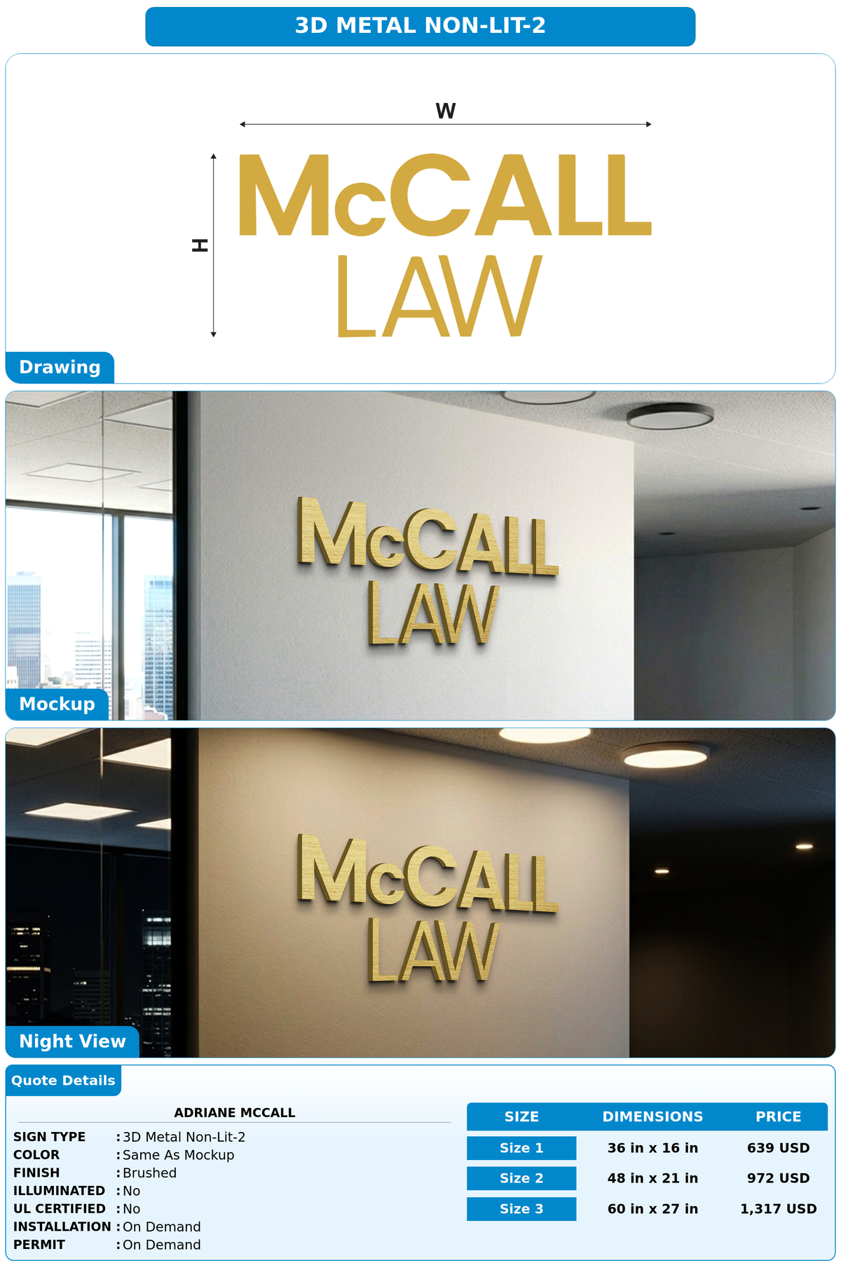 CUSTOM MOCKUP SIGN FOR Adriane McCall