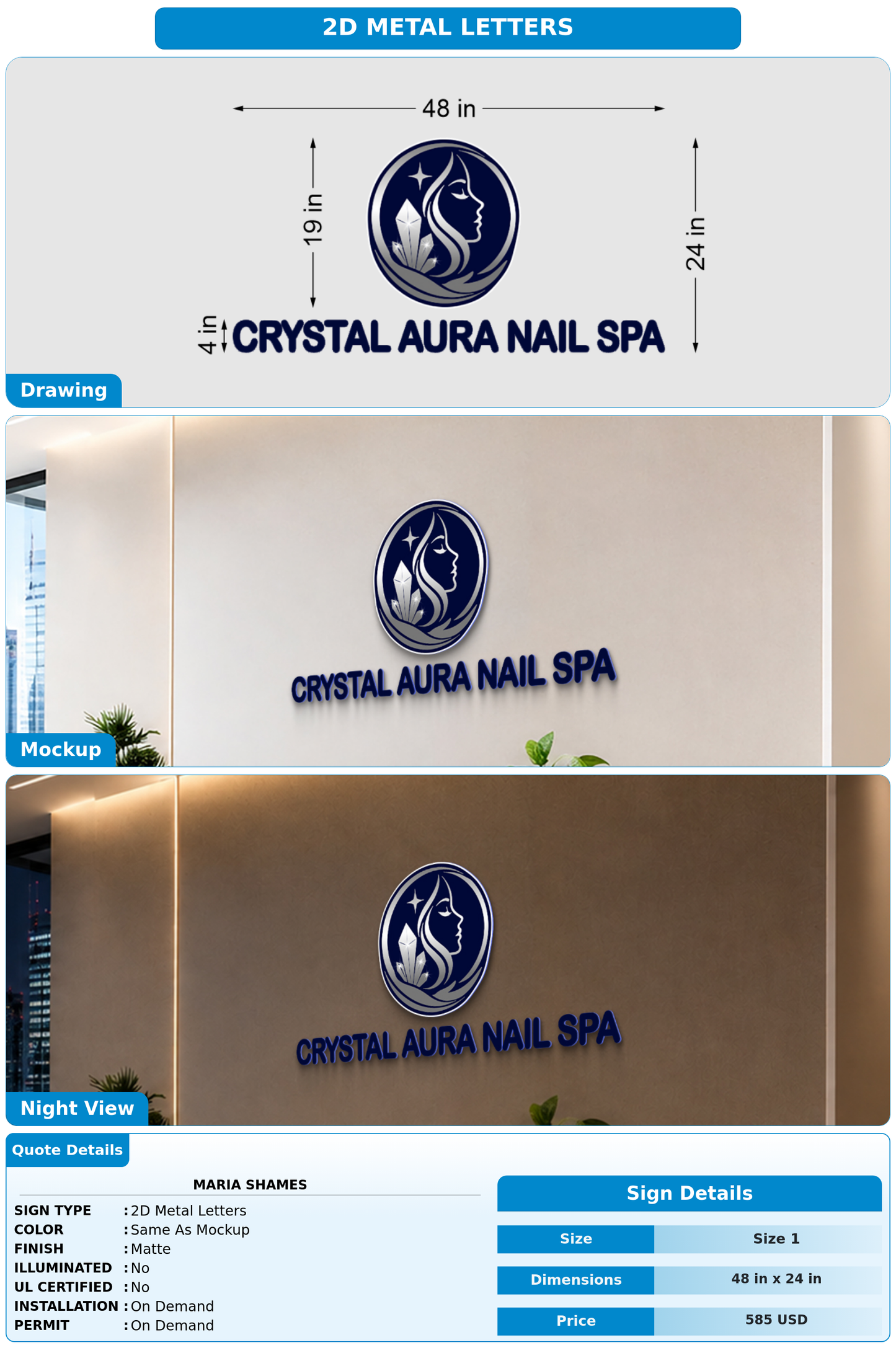 CUSTOM MOCKUP SIGN FOR Maria Shames