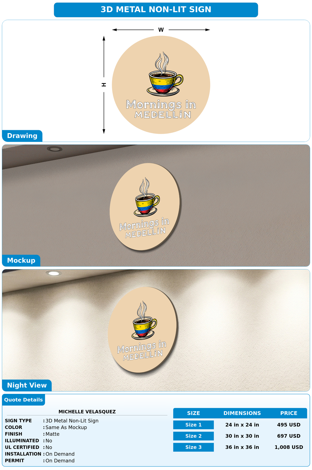 CUSTOM MOCKUP SIGN FOR michelle velasquez