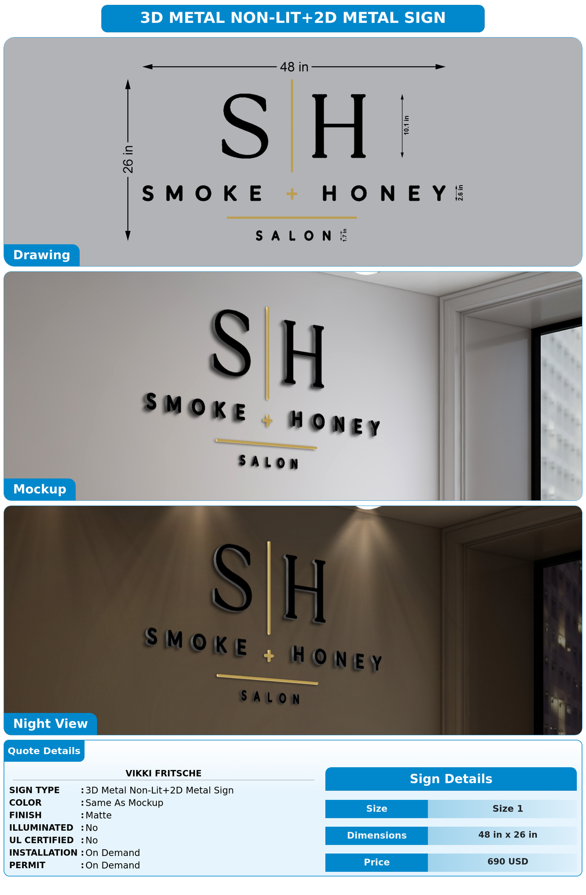 CUSTOM MOCKUP SIGN FOR Vikki Fritsche