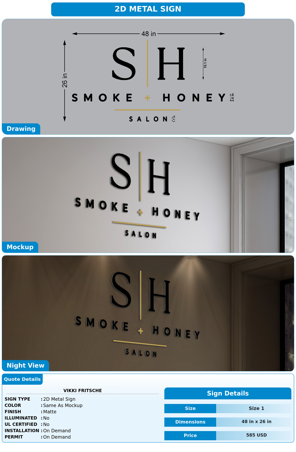 CUSTOM MOCKUP SIGN FOR Vikki Fritsche