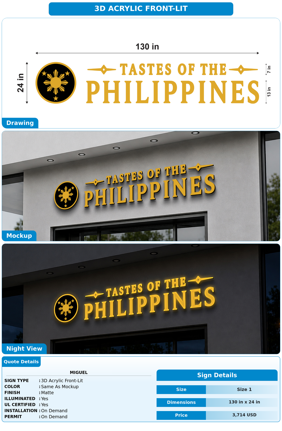 CUSTOM MOCKUP SIGN FOR Miguel